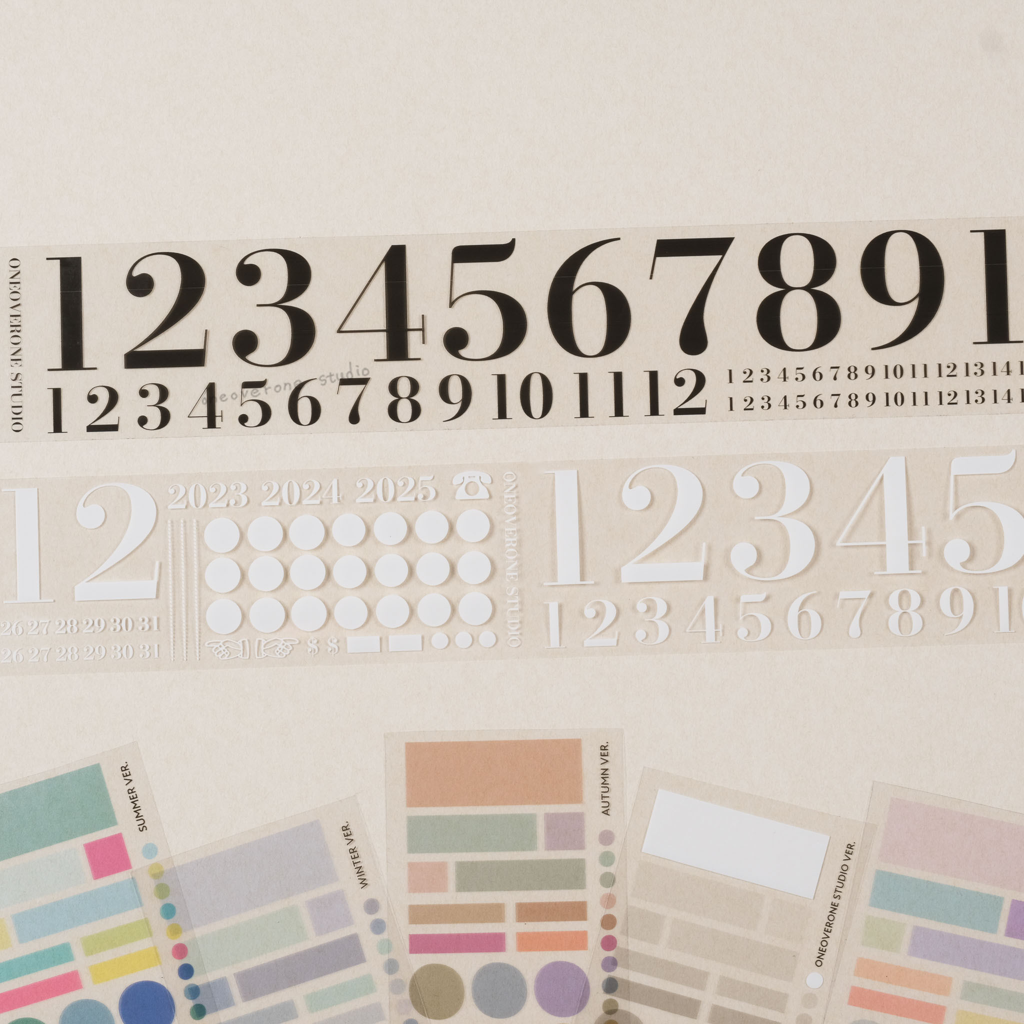 明體數字 PET膠帶 (亮面/帶離型紙) /一分之一工作室/TAIWAN