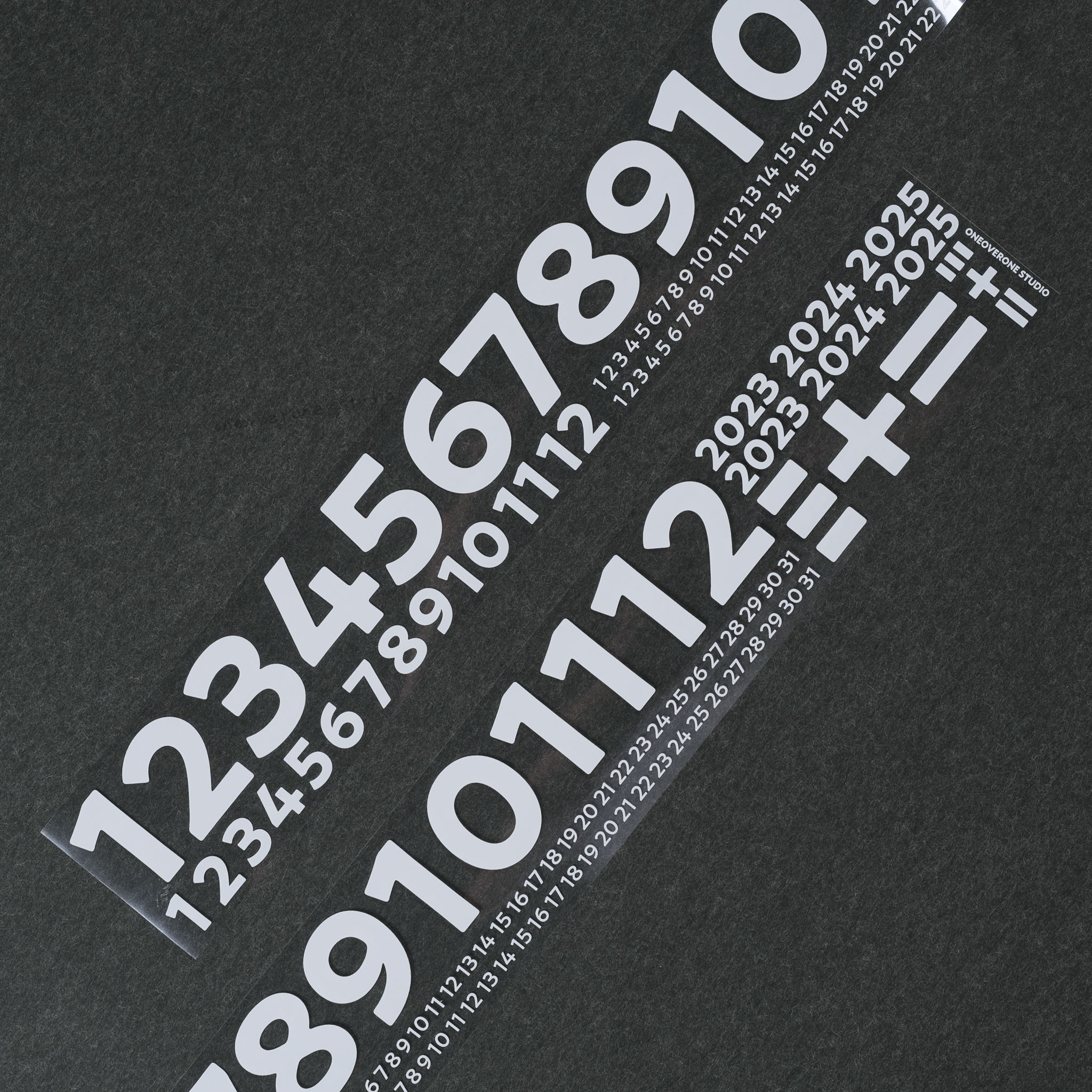 黑體數字 PET膠帶 (亮面/帶離型紙) /一分之一工作室/TAIWAN