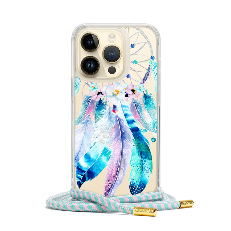 夢幻捕夢網 - (客製化) iPhone透明掛繩手機殼