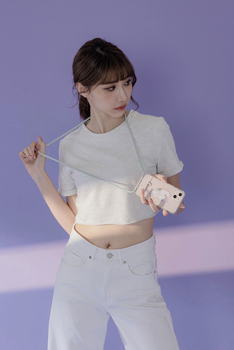 夢幻粉蝶 - (客製化) iPhone透明掛繩手機殼