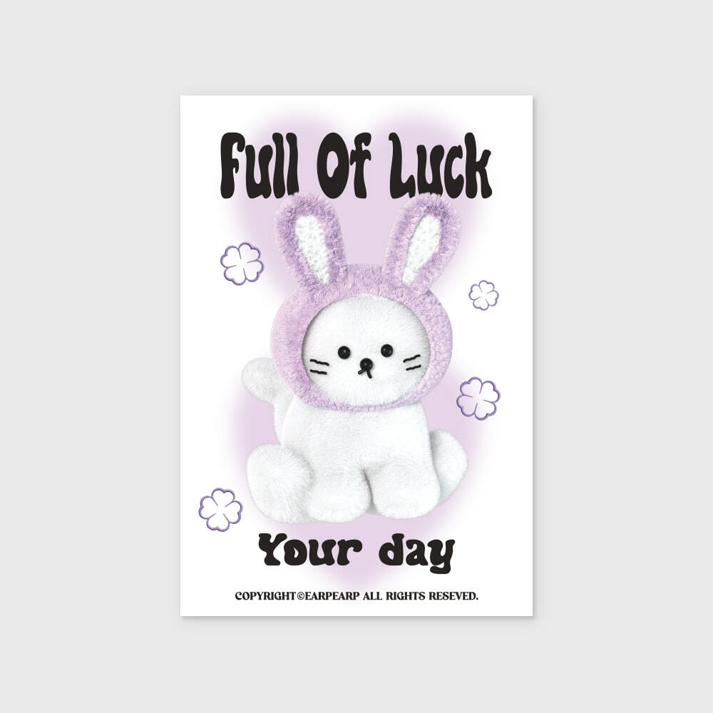 (現貨) EARP EARP - FAKE PURPLE RABBIT CHICHI-WHITE POSTCARD
