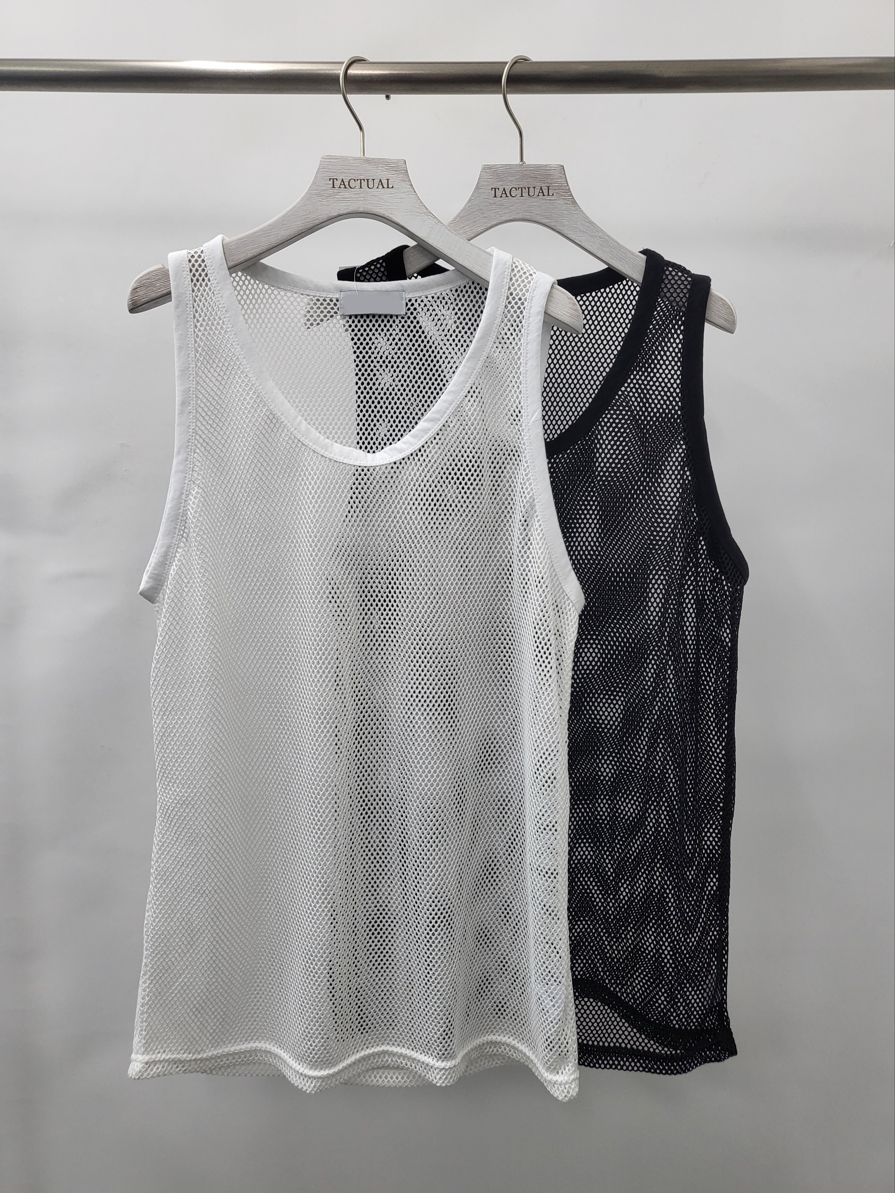 圓領網紋背心 V867