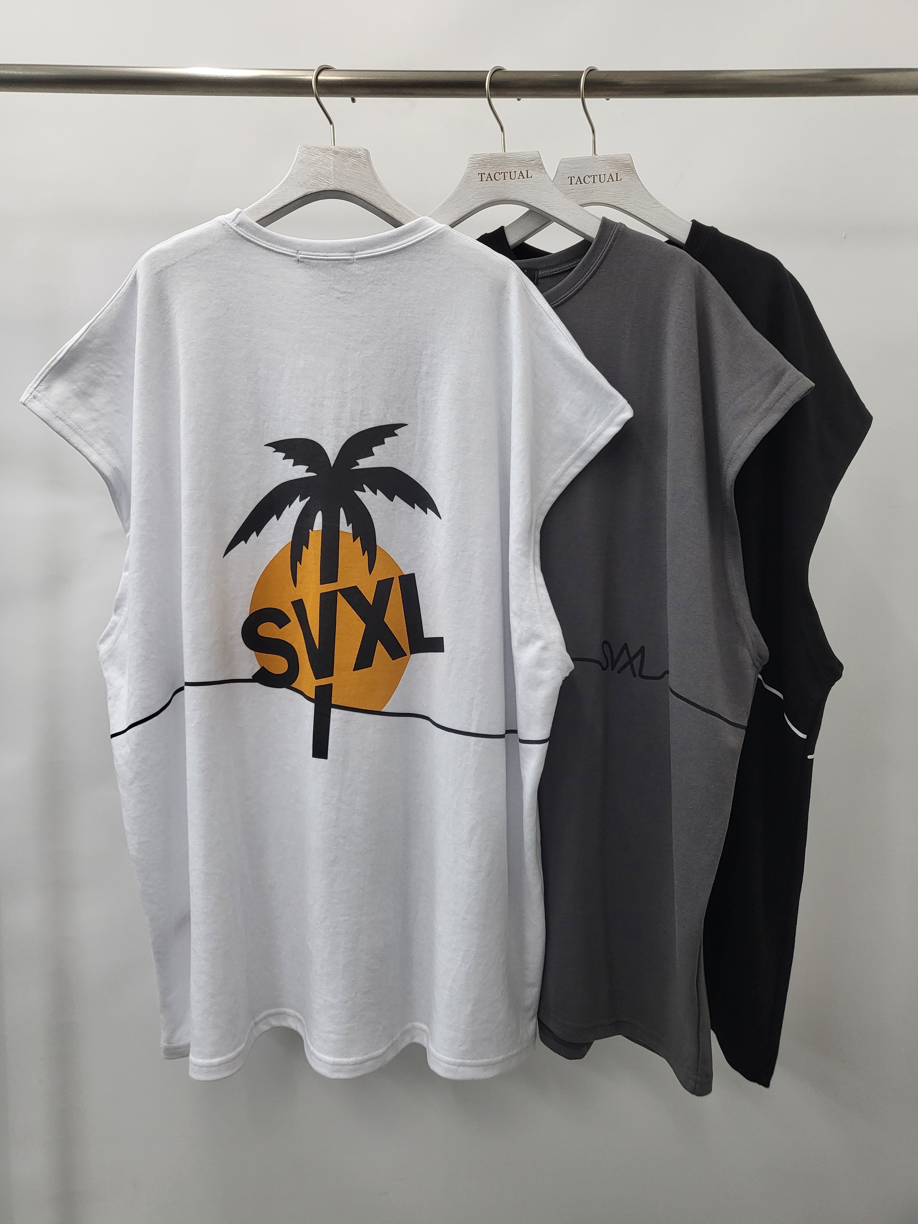 OverSize英文字椰樹背心 V910