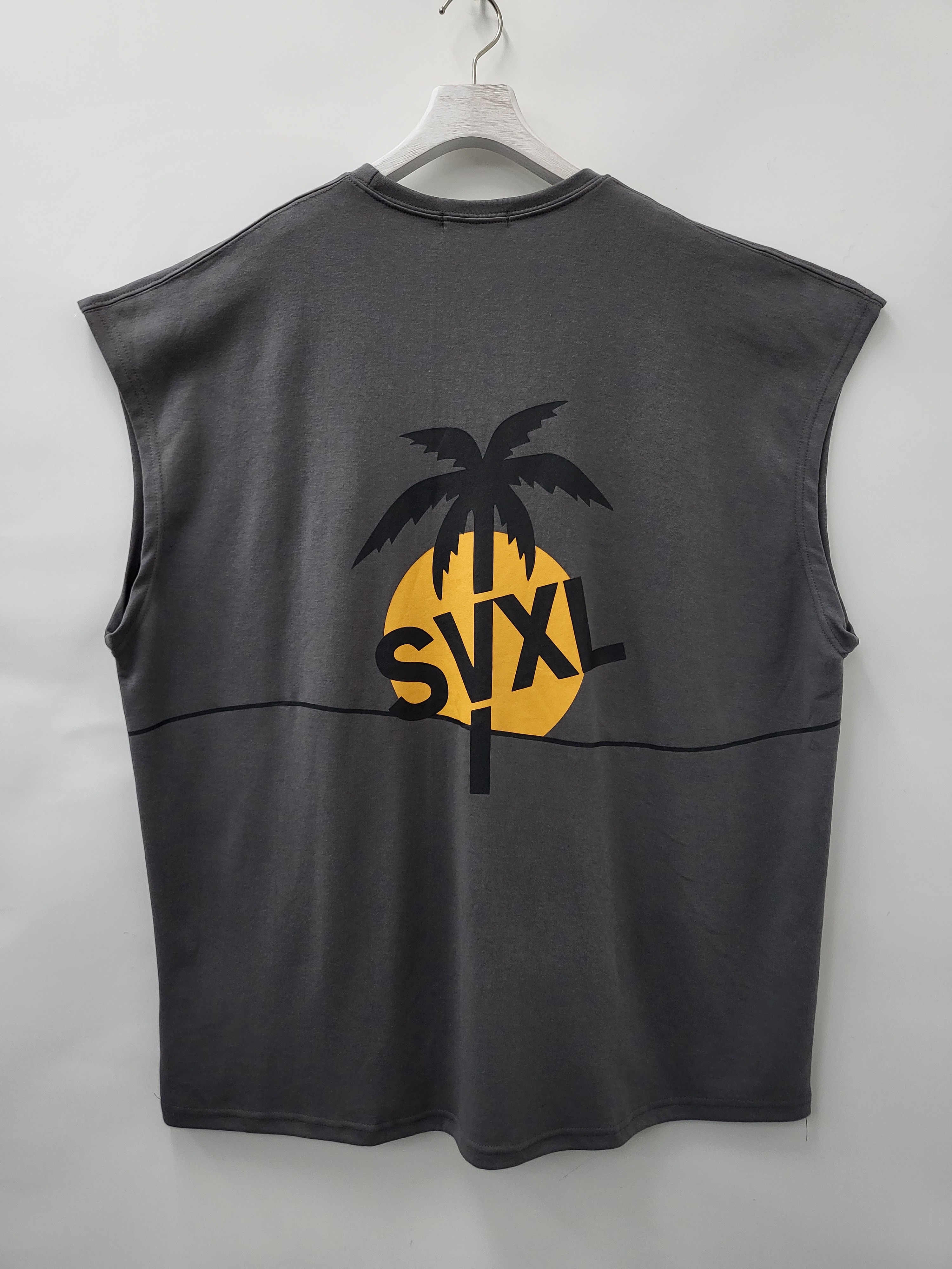 OverSize英文字椰樹背心 V910