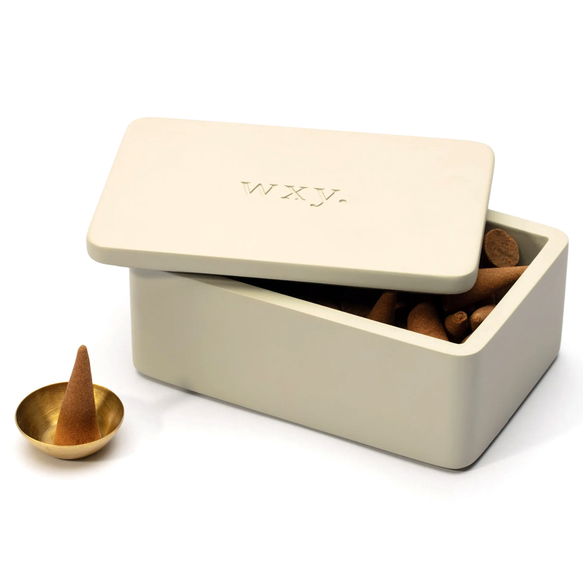 英國 WXY - 飄渺香錐（茉莉雪松木 / 天然無毒香塔 / 附：黃銅薰香座）