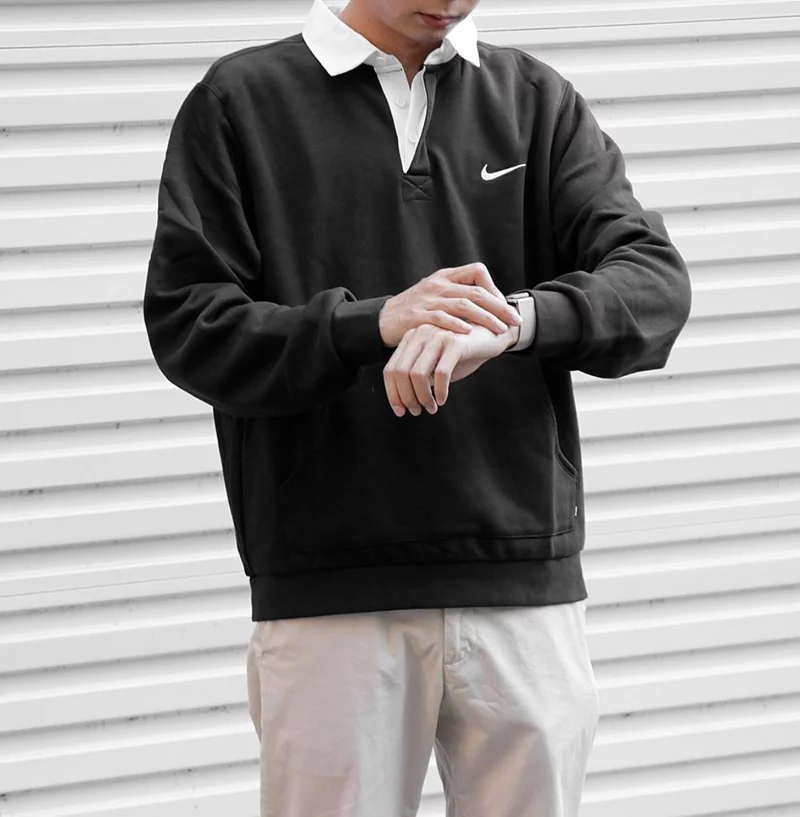(預訂) Nike Club Fleece Brushed-Back Long-Sleeve Polo