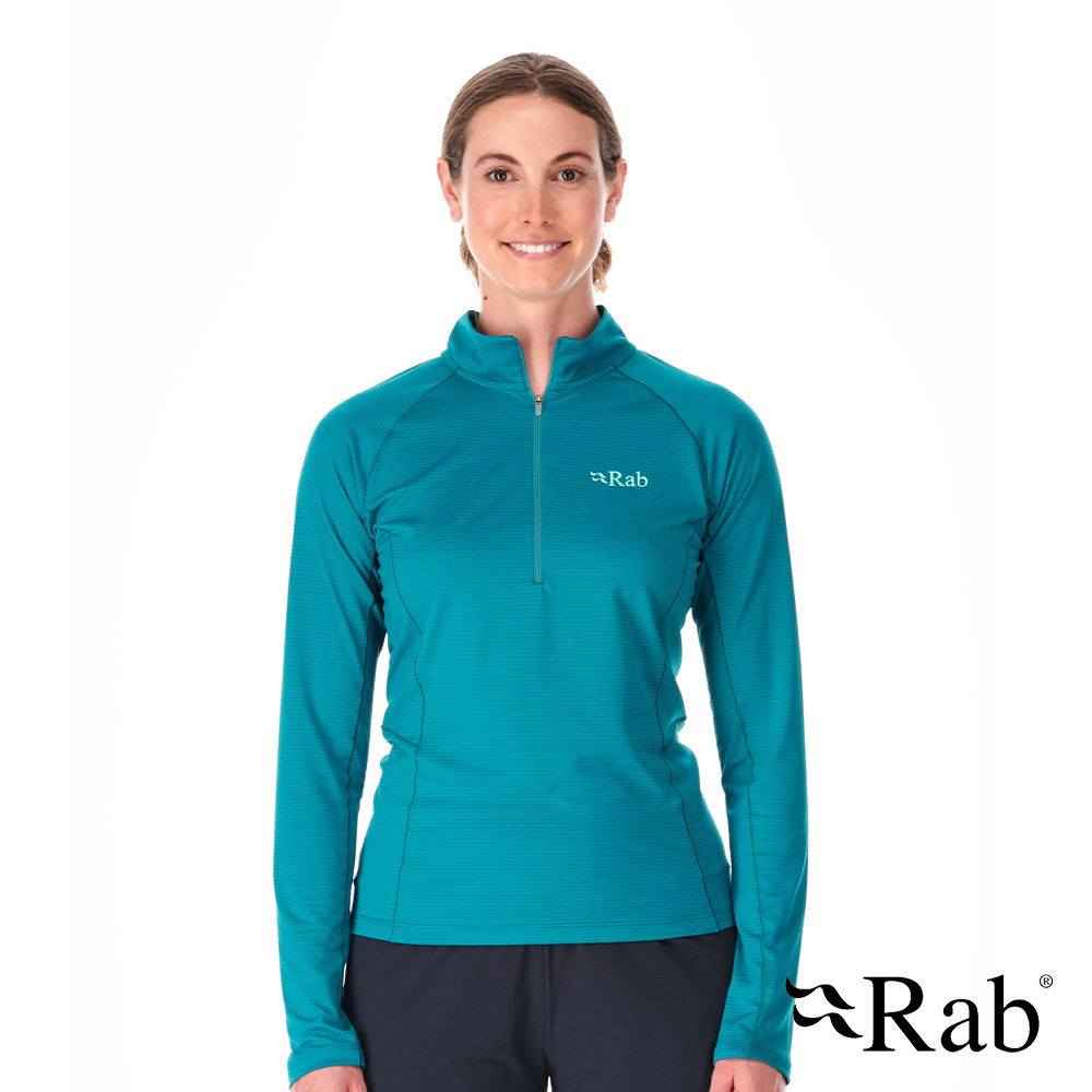 Rab Women's Sonic LS Zip 女款 長袖透氣拉鍊排汗衣 QBL-04-ULM 群青藍 [HappyOutdoor]