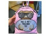 [S] MOSCHINO THIS IS NOT MOSCHINO BEAR LOGO BACKPACK,PINK, 667111884846 (SM515)