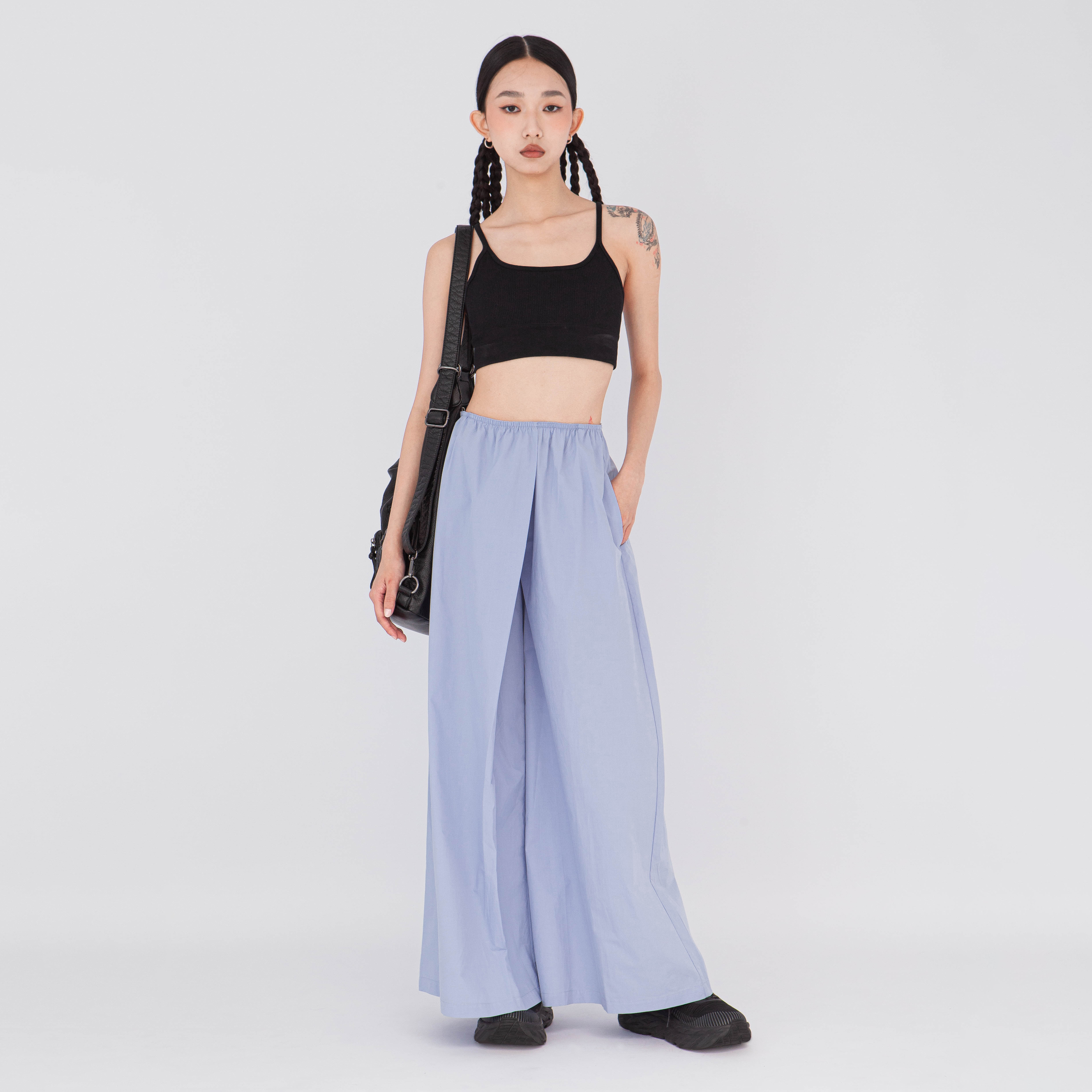 舒適棉寬管長褲