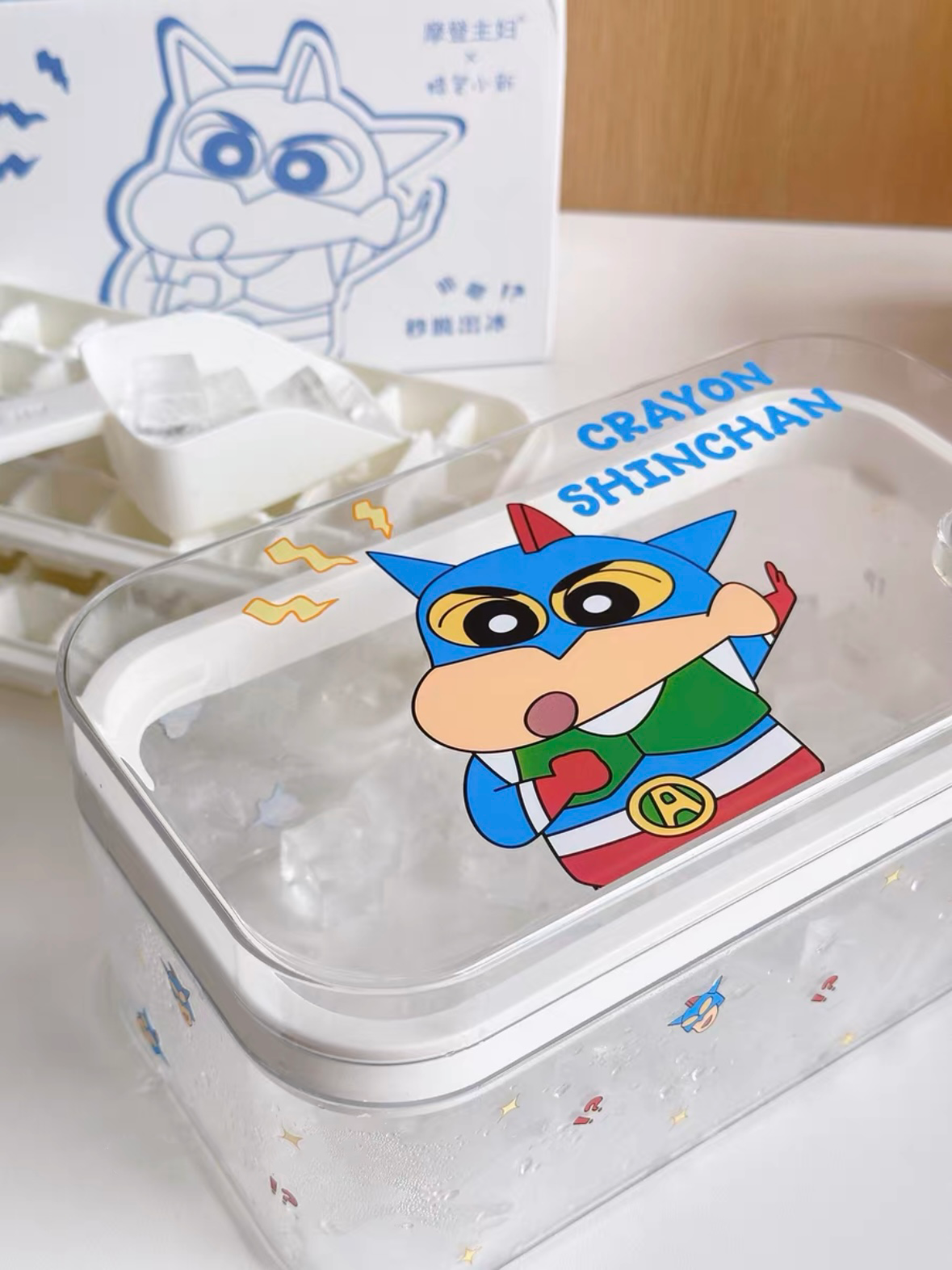 （部分現貨）蠟筆小新 正版授權 按壓製冰盒 儲冰盒 冰塊盒