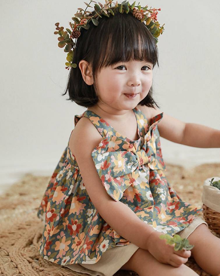 P61GN_SS23_C🍀🎀碎花大蝴蝶結背心