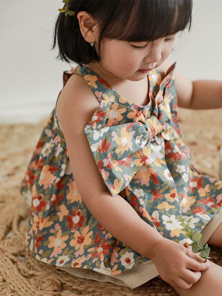 P61GN_SS23_C🍀🎀碎花大蝴蝶結背心