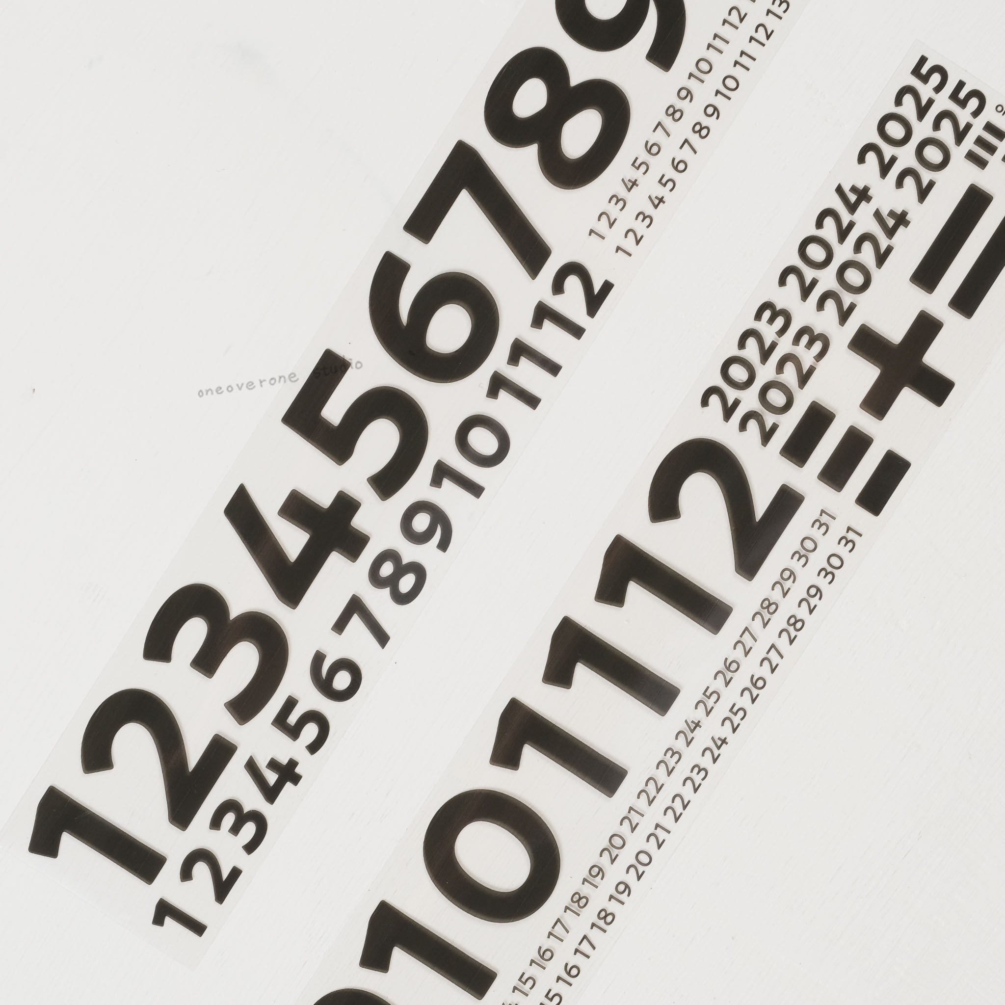 黑體數字 PET膠帶 (亮面/帶離型紙) ｜一分之一工作室 TAIWAN