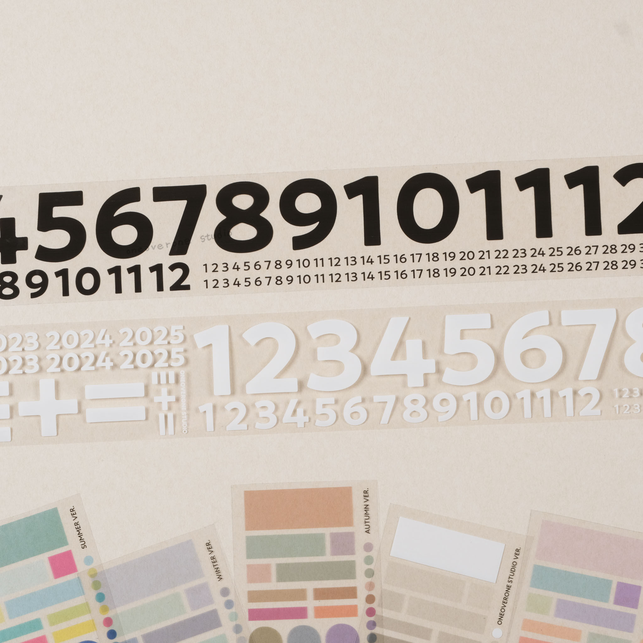 黑體數字 PET膠帶 (亮面/帶離型紙) ｜一分之一工作室 TAIWAN