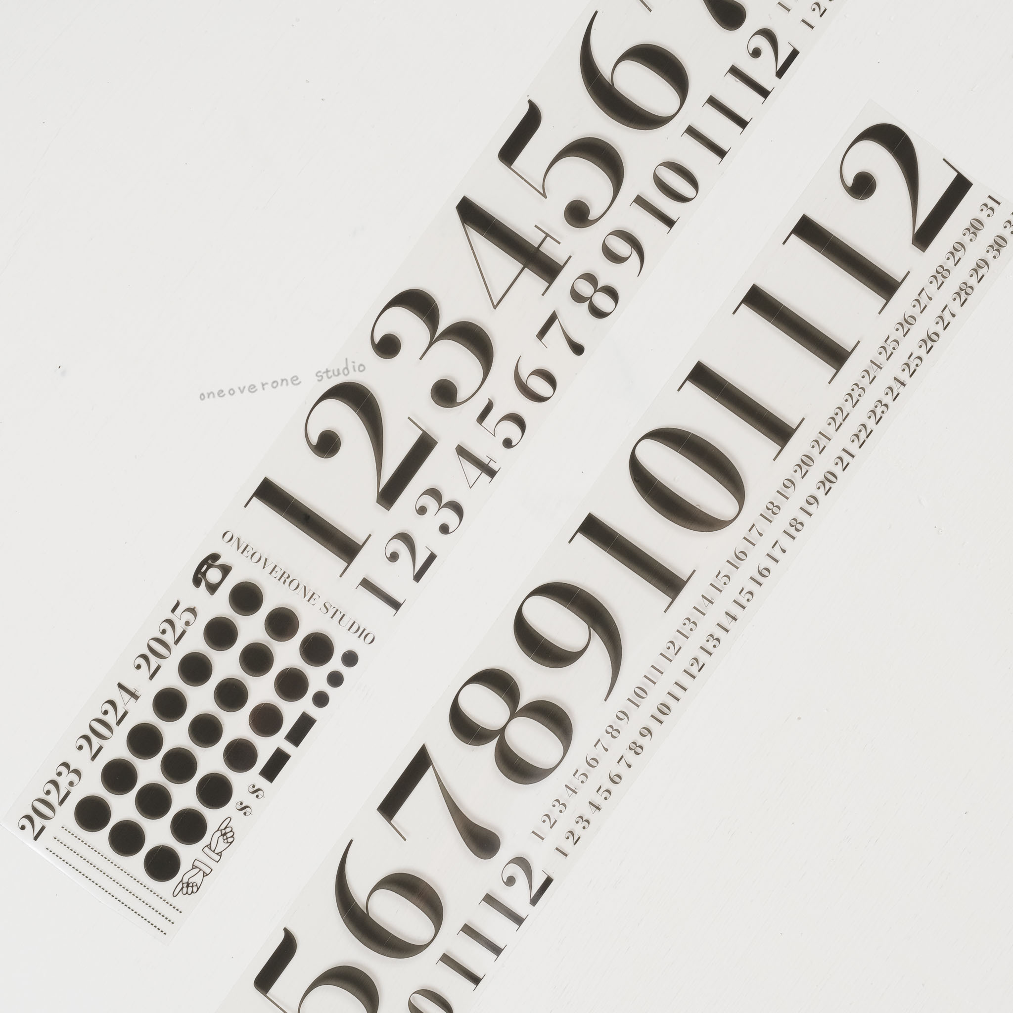 明體數字 PET膠帶 (亮面/帶離型紙)｜一分之一工作室 TAIWAN