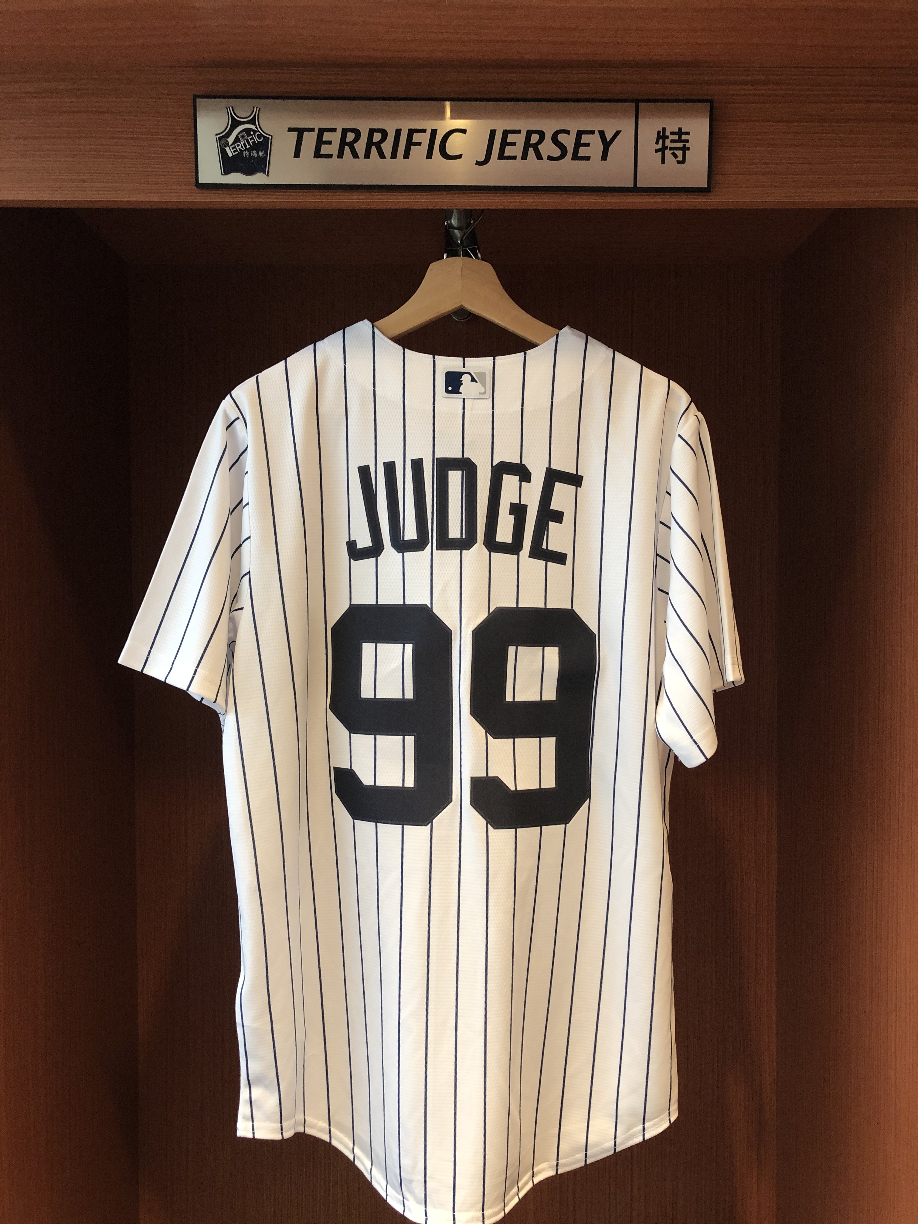 MLB球衣 Aaron Judge 紐約洋基白條紋 Nike Replica Player Name Jersey 球迷版 熱轉印 全新