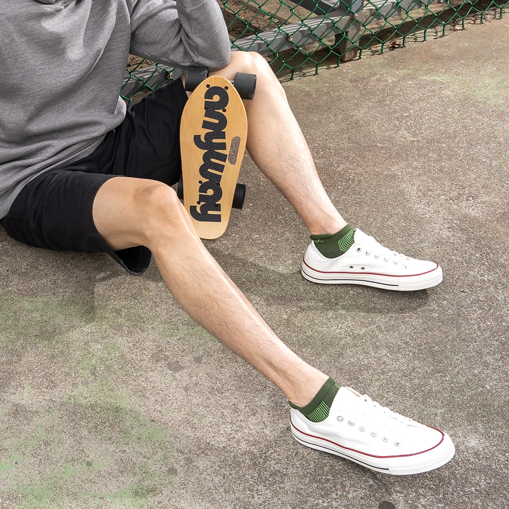 《虹Niji》雙側減壓運動襪-動森綠-船型-L〈除臭/厚底〉