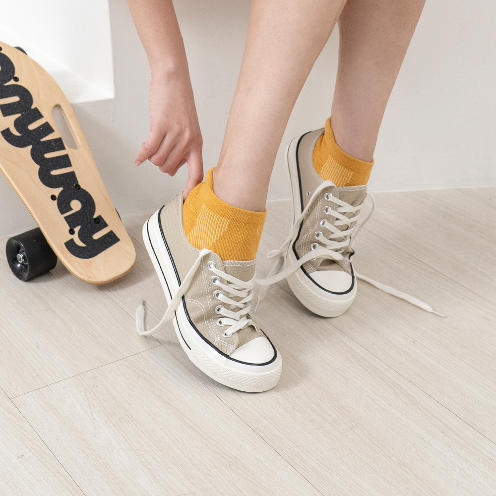 《虹Niji》雙側減壓運動襪-流光金-船型-M〈除臭/厚底〉