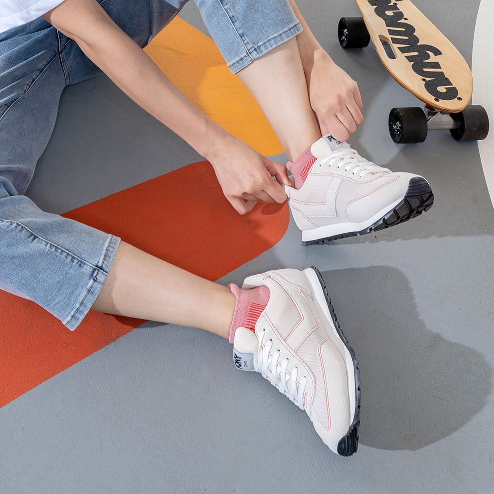 《虹Niji》雙側減壓運動襪-霞光粉-船型-M〈除臭/厚底〉