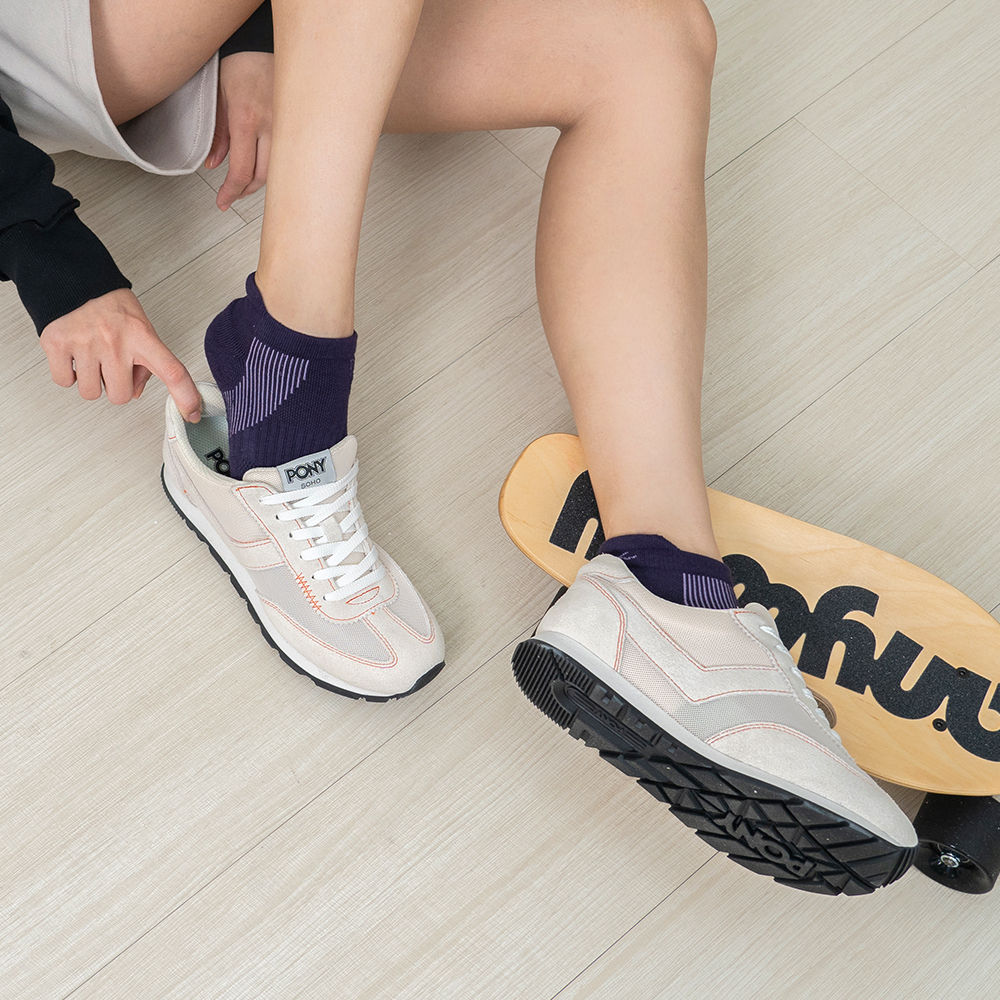 《虹Niji》雙側減壓運動襪-濃霧紫-船型-M〈除臭/厚底〉