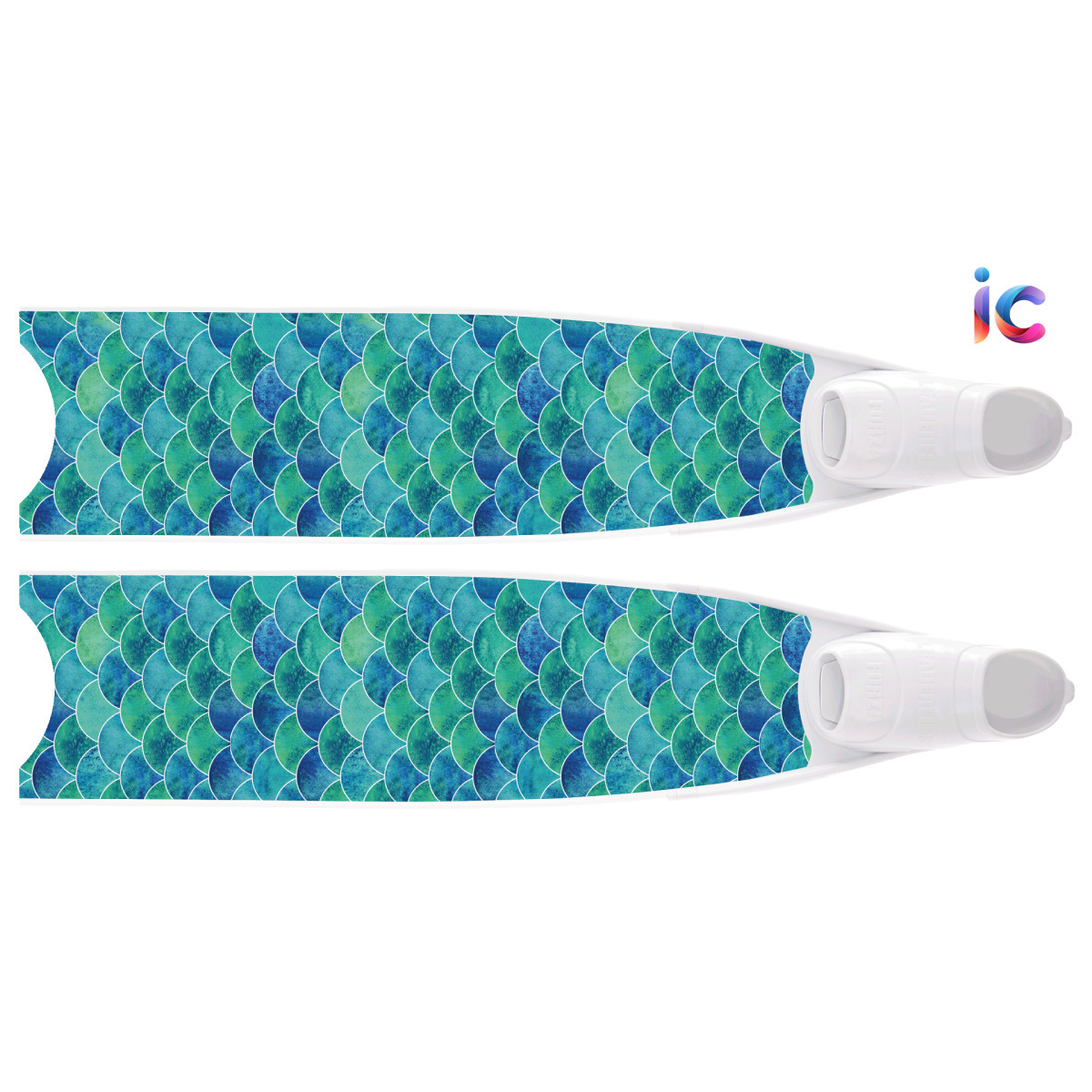LEADERFINS - 玻璃纖維長蛙板：【IC系列】炫彩藍