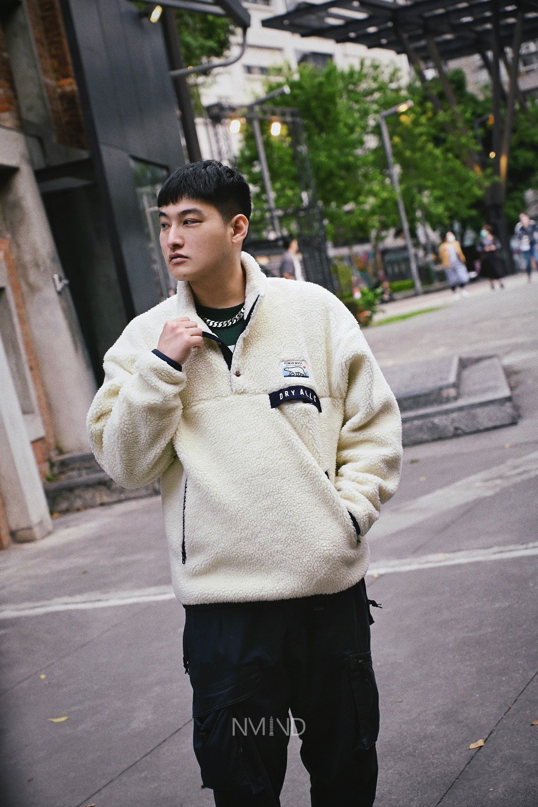 HUMAN MADE 搖粒絨半拉鍊 簍空愛心 長袖 (白/黑)