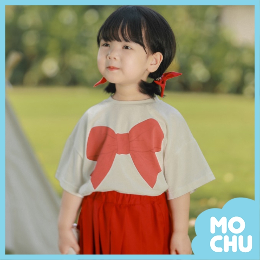 大蝴蝶結圓領短袖上衣