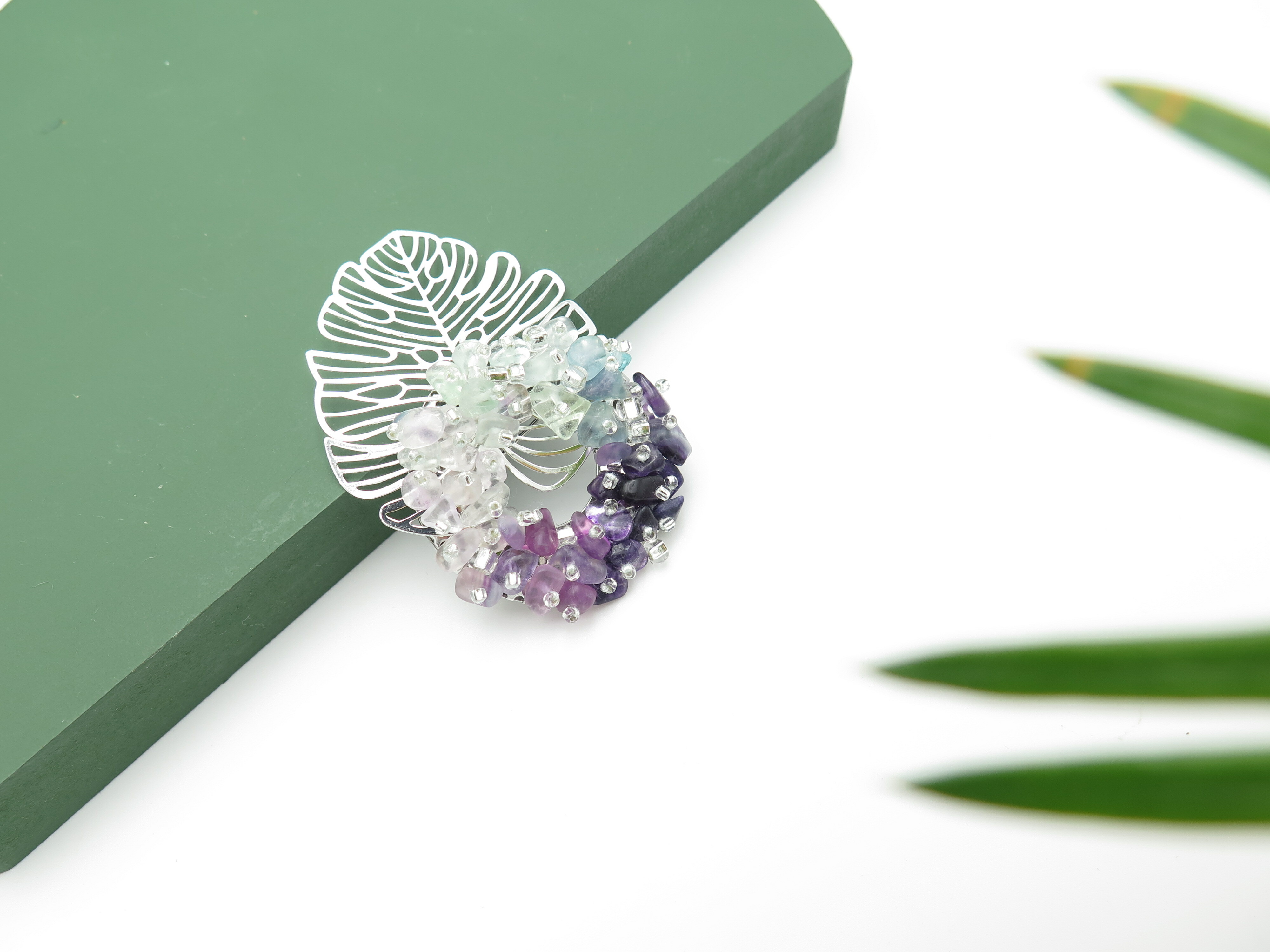 COLE COOL Japanese Style Fluorite Brooch【best gift for her】