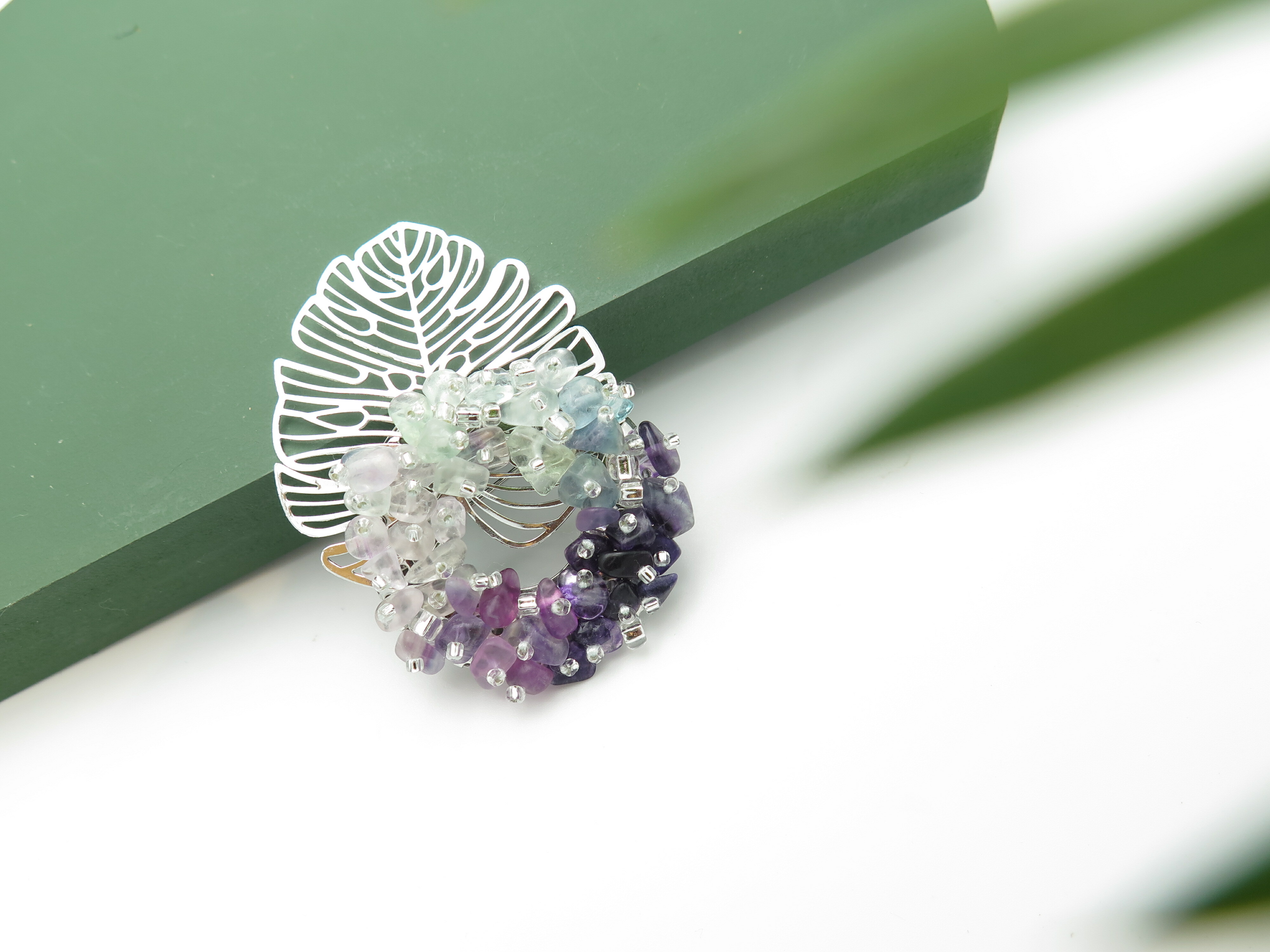 COLE COOL Japanese Style Fluorite Brooch【best gift for her】
