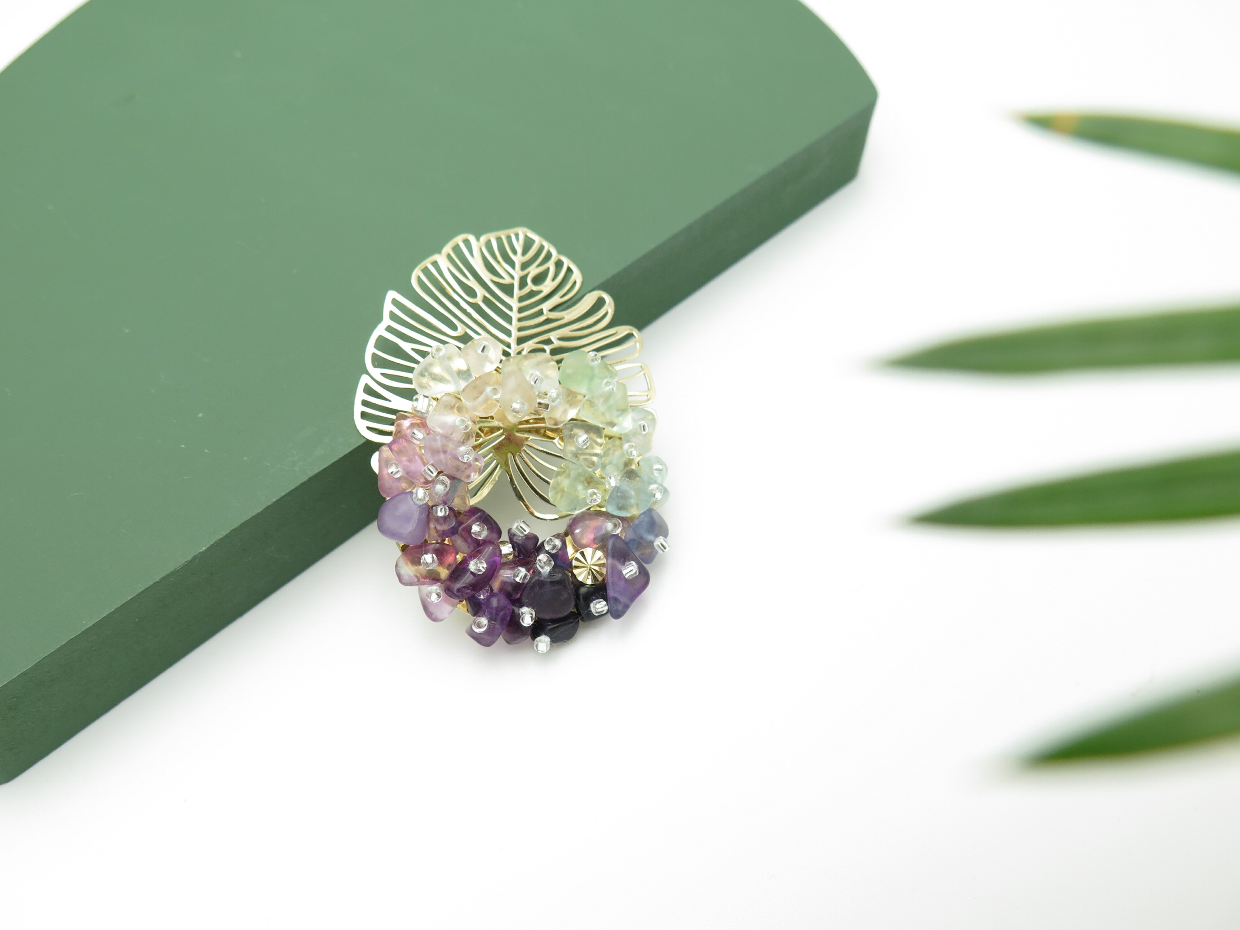 COLE COOL Japanese Style Fluorite Brooch【best gift for her】
