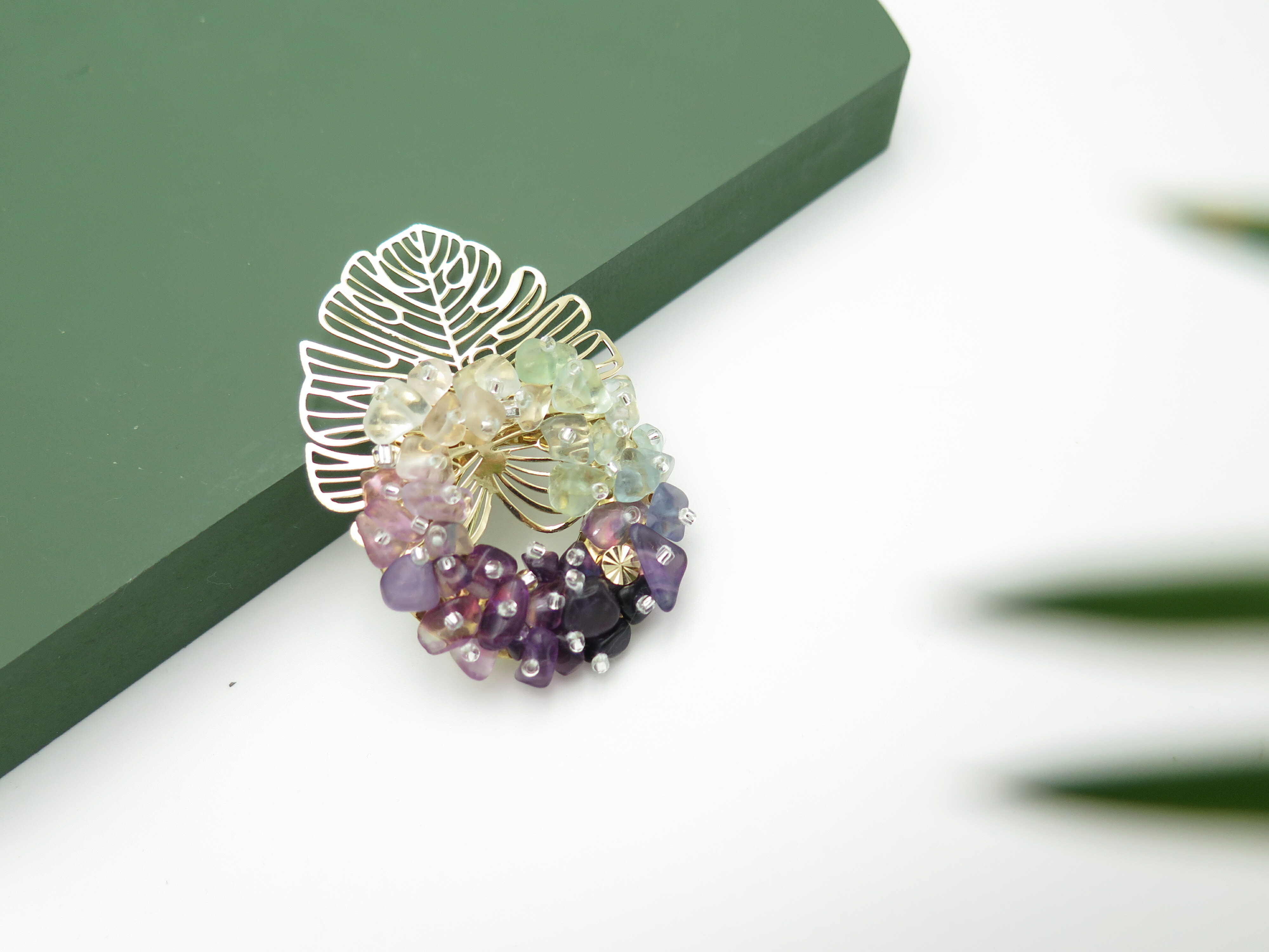 COLE COOL Japanese Style Fluorite Brooch【best gift for her】