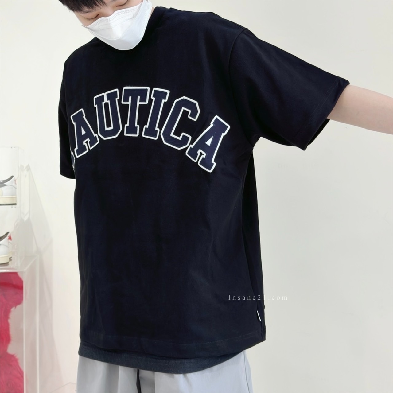 NAUTICA 重磅 T-Shirt 刺繡LOGO CITY BOY 白//黑//淺灰//深藍 //綠