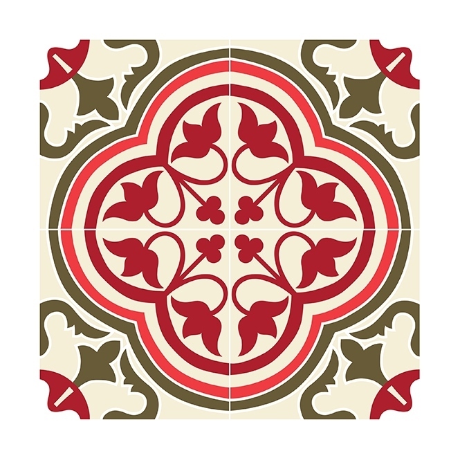 Beija Flor - 葡萄牙紅磁磚貼紙(20*20)