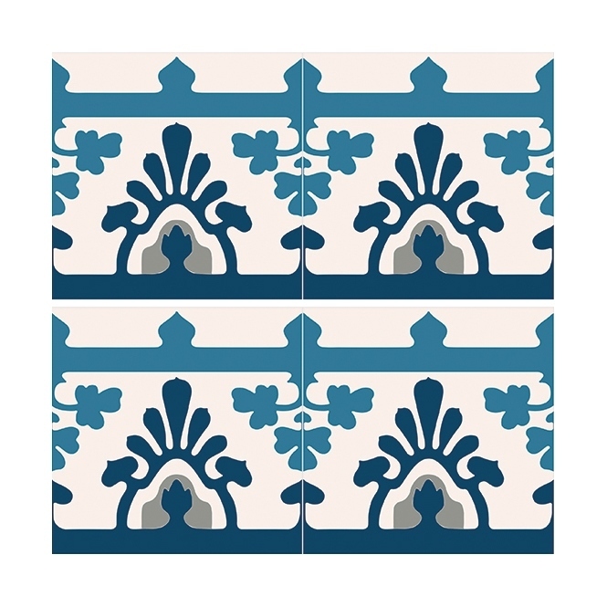Beija Flor - 地中海藍磁磚貼紙(10*20)