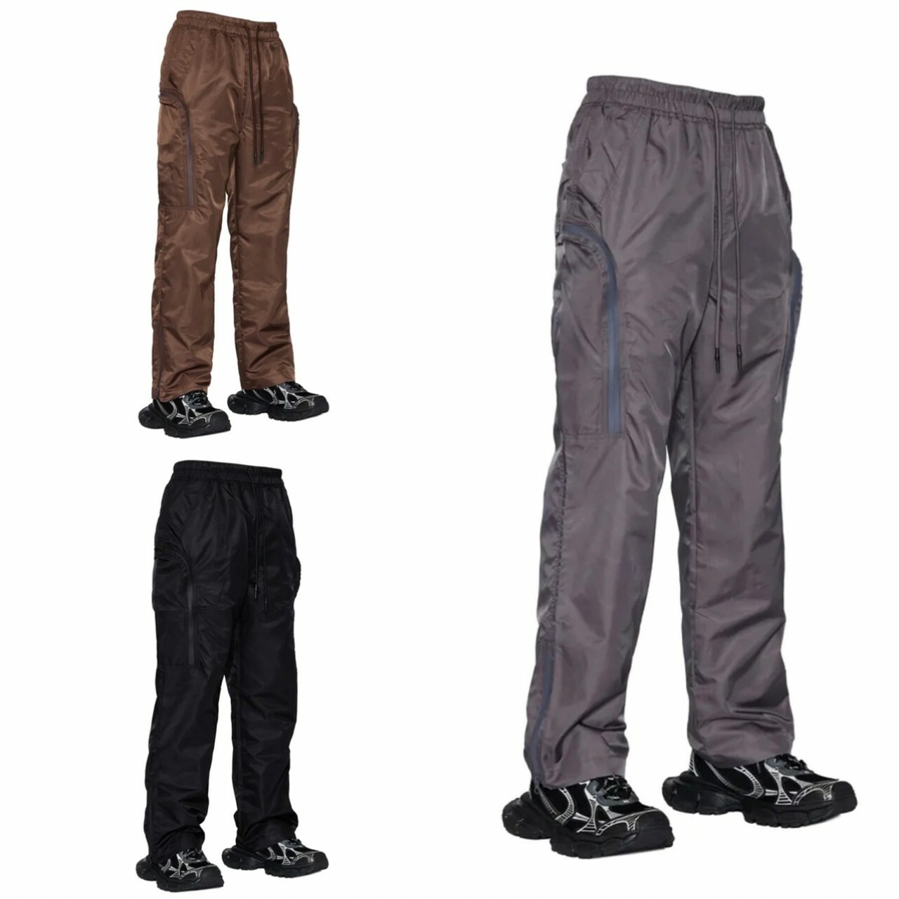 OPO DESIGN 尼龍雙拉鍊休閒褲