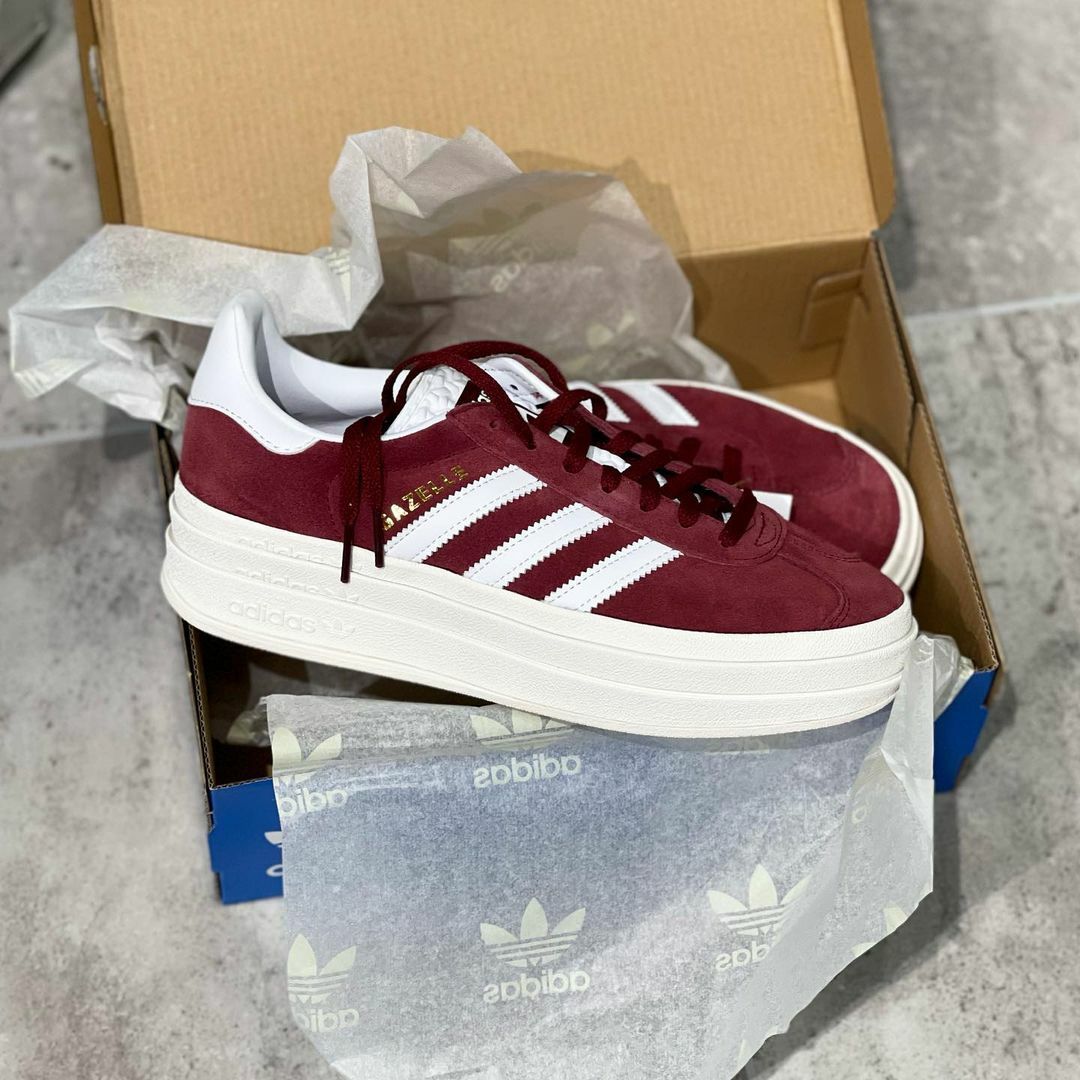 Adidas Originals Gazelle Bold Lisa同款 酒紅 紅色 厚底 增高 HQ6892