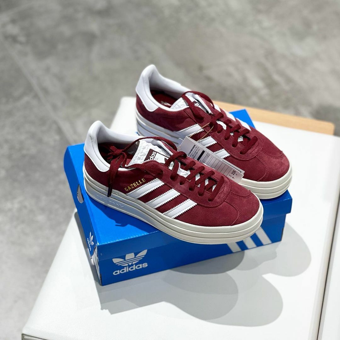 Adidas Originals Gazelle Bold Lisa同款 酒紅 紅色 厚底 增高 HQ6892