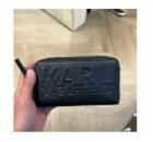 [S] KARL LAGERFELD 23UW3235 K/STONE ZIP AROUND WALLET,BLACK, 8720744273103 (SKL582)