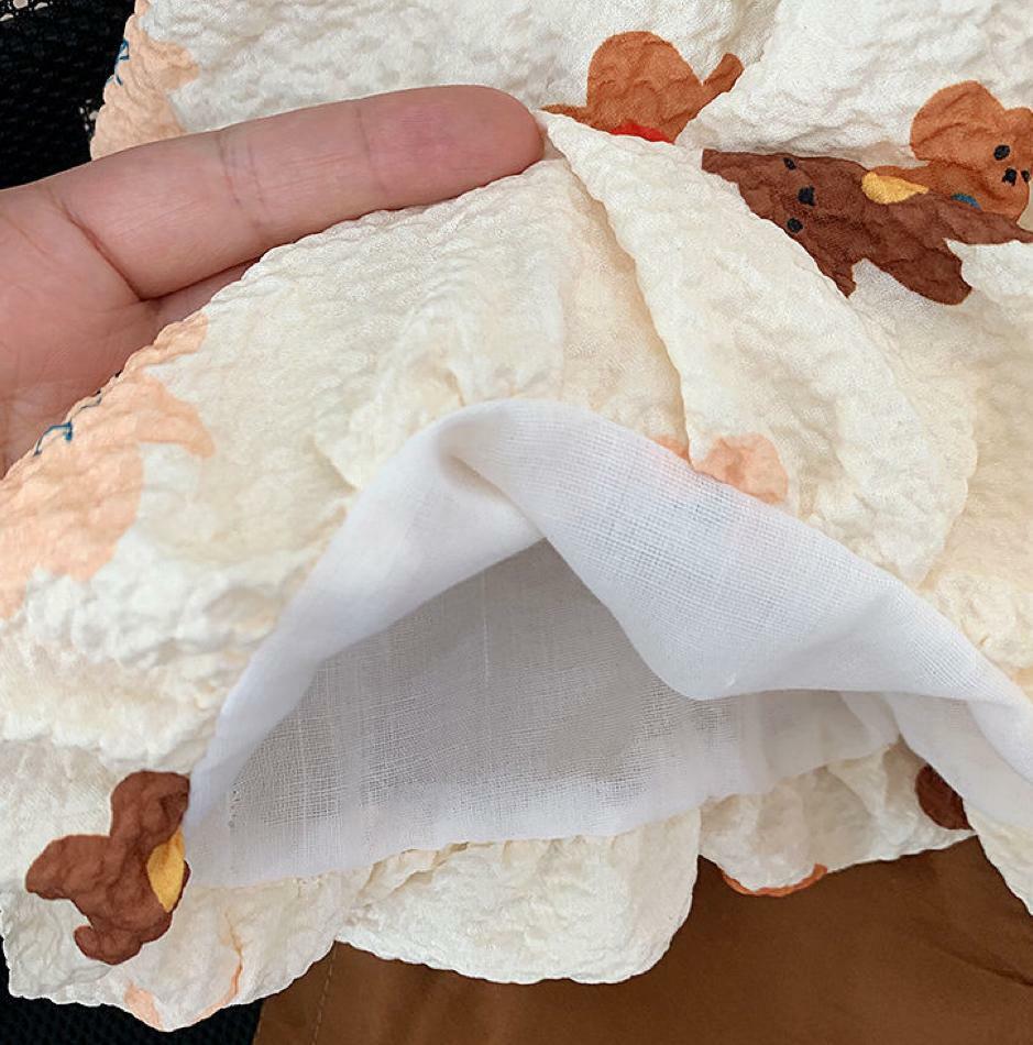 L48BE_SS23_C🐻可愛熊泡泡吊帶背心連褲仔套裝