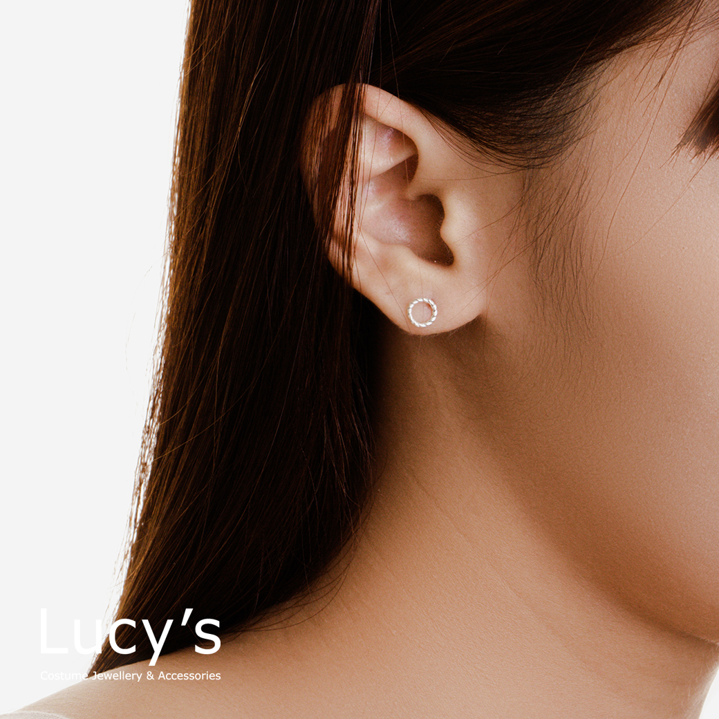 *925純銀〔輕銀系列〕圓織 耳環 (二色) (107145/106905)