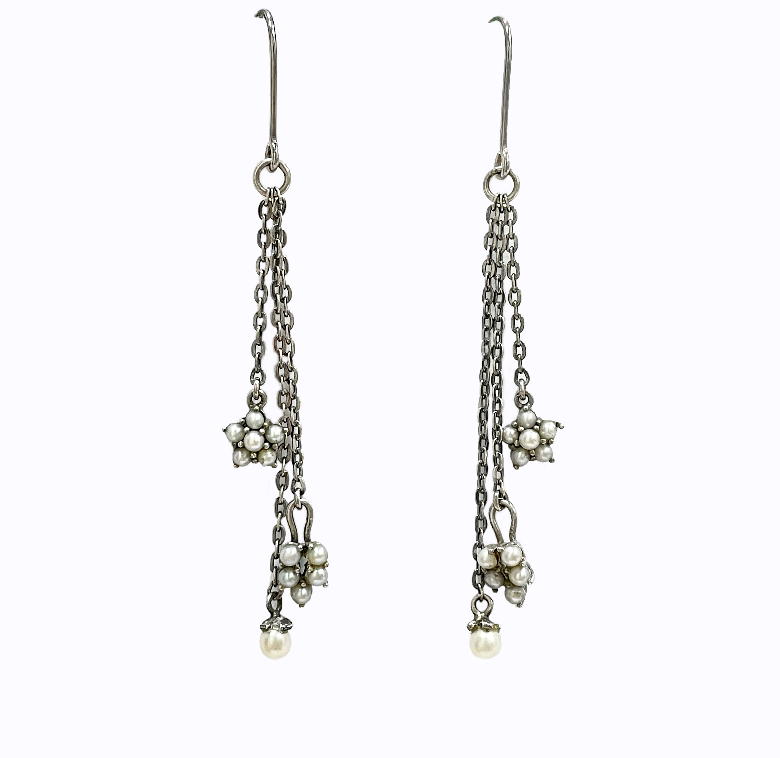 鍊條式米珠耳環