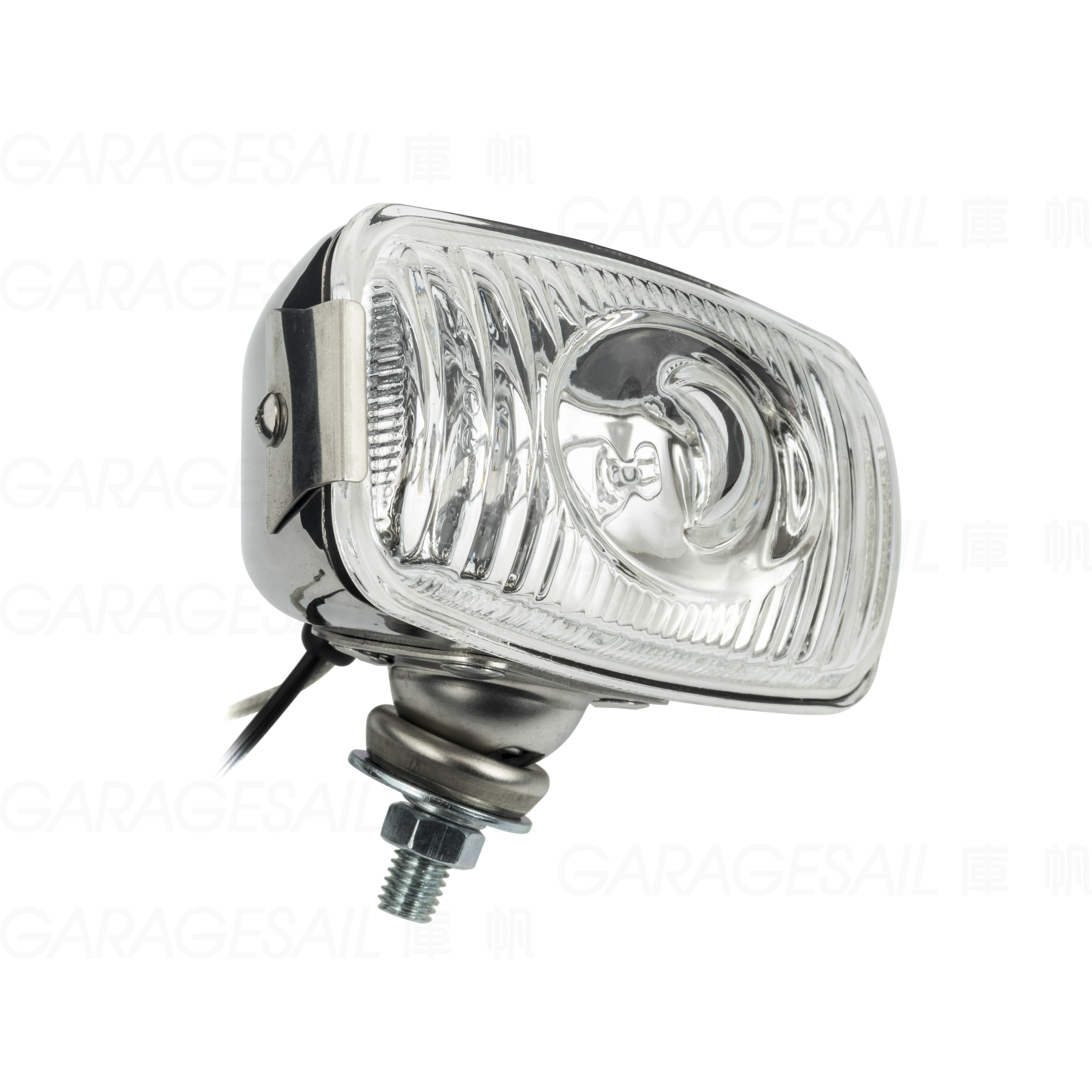 迷你長方 下鎖式 大燈 拋光銀