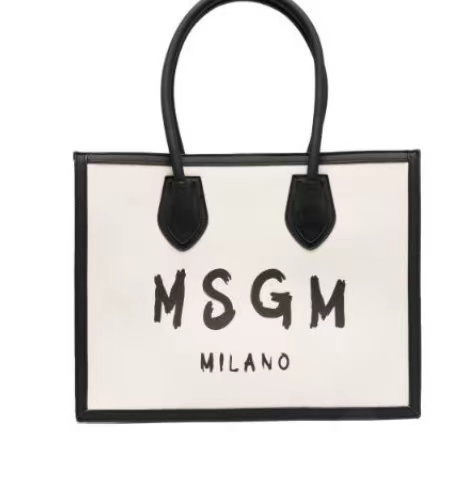 Msgm LOGO tote BAG /  white -T