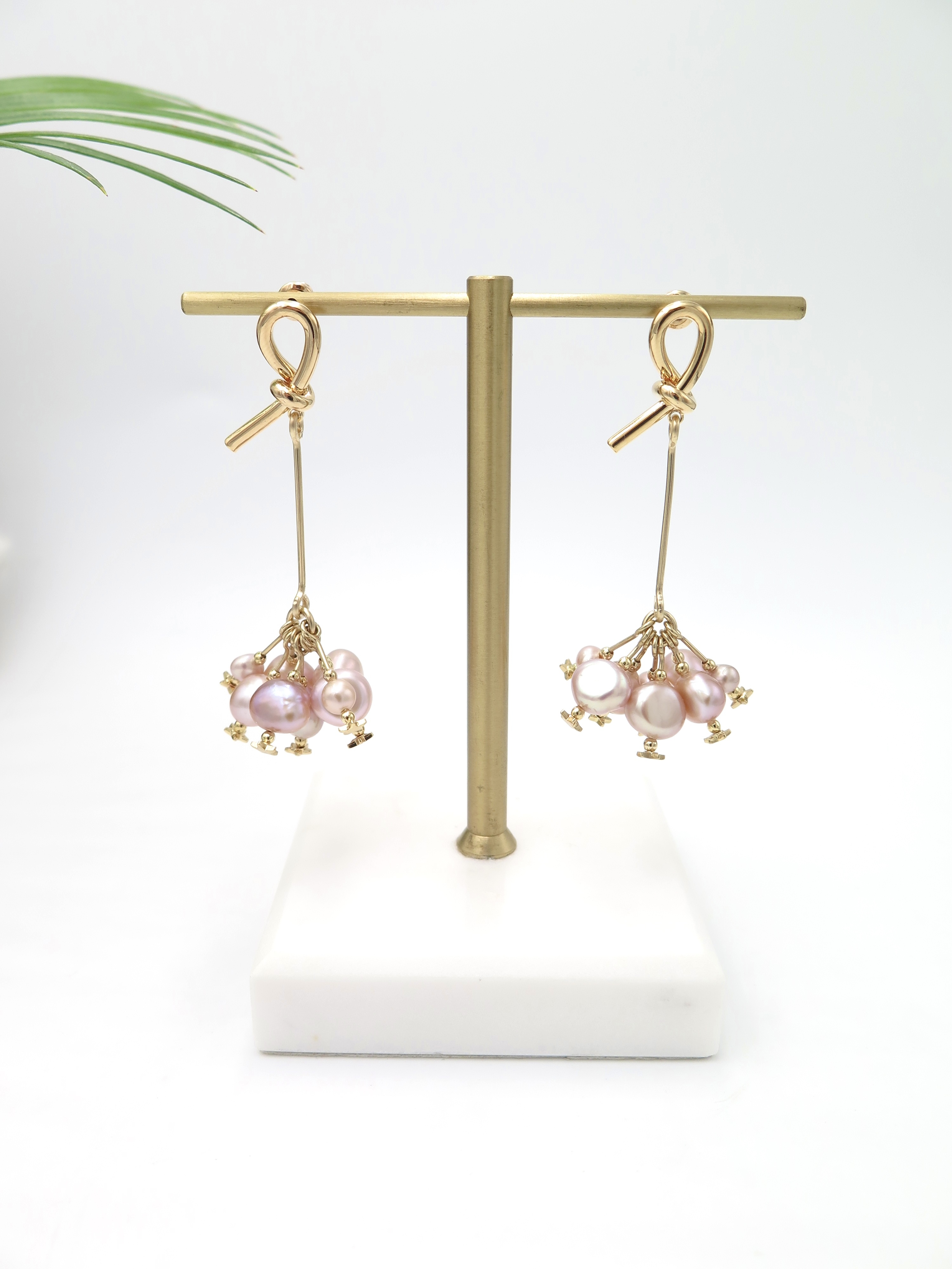 COLE COOL不規則淡水珍珠花花星星耳環