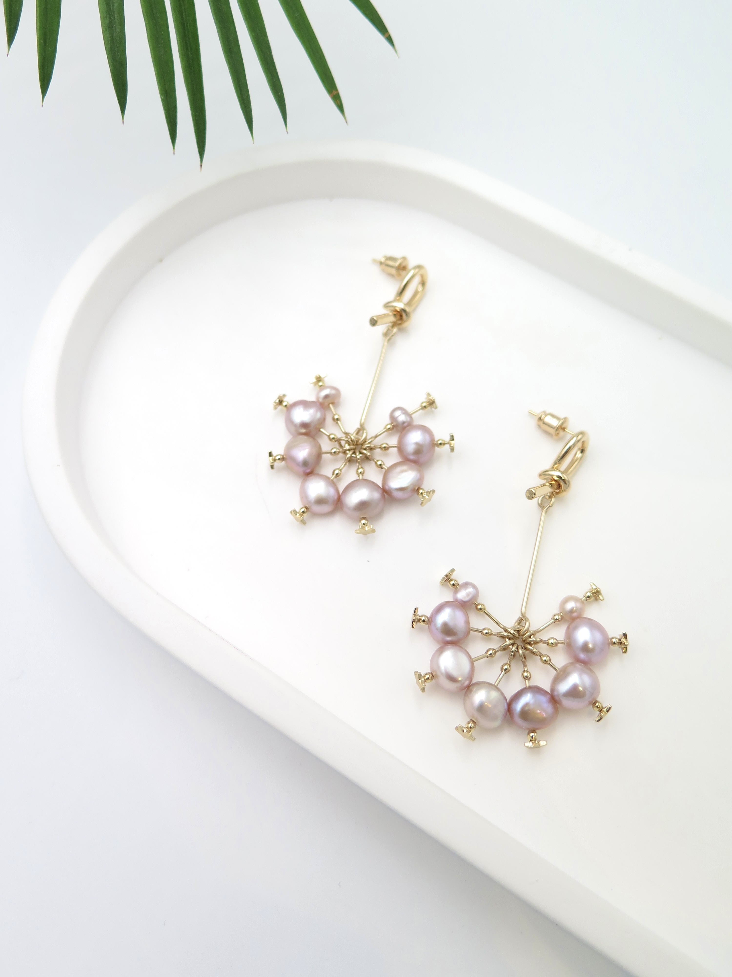 COLE COOL不規則淡水珍珠花花星星耳環