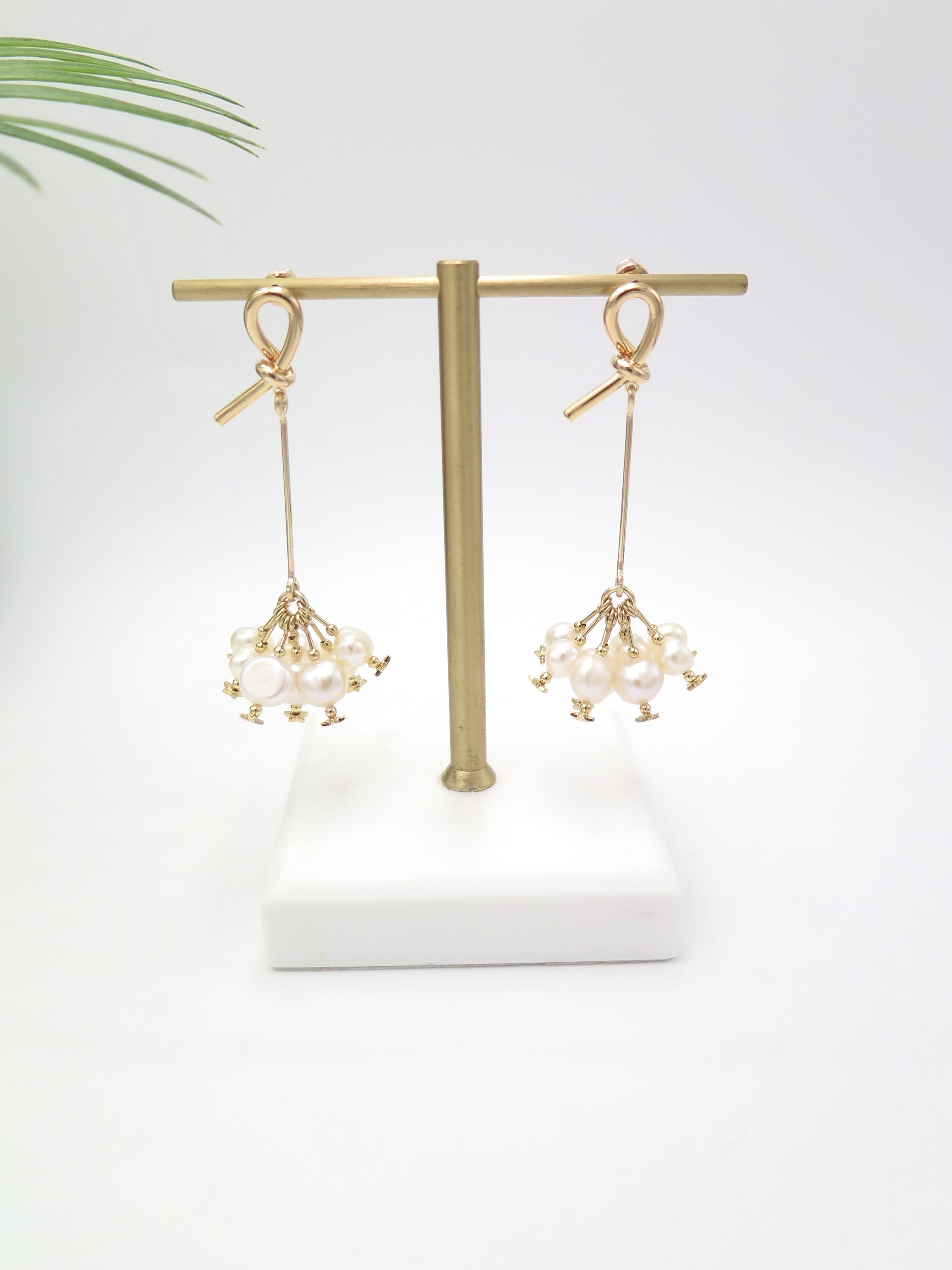 COLE COOL不規則淡水珍珠花花星星耳環