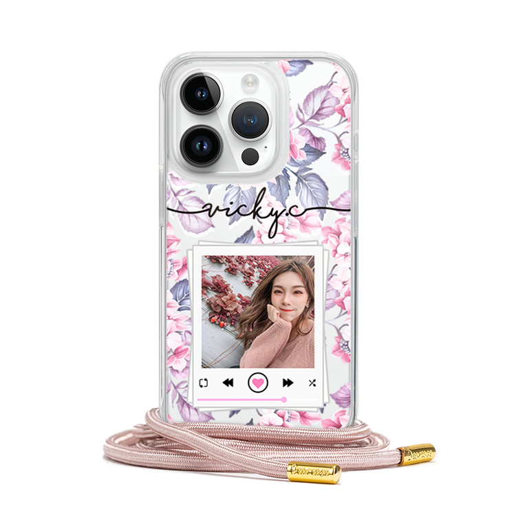 花卉美照 - (客製化) iPhone透明掛繩手機殼