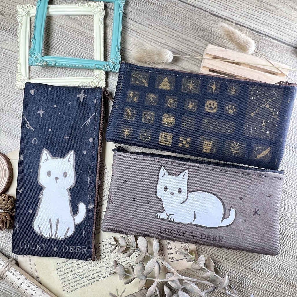 杏仁鹿Lucky Deer．厚實布質筆袋 鉛筆盒