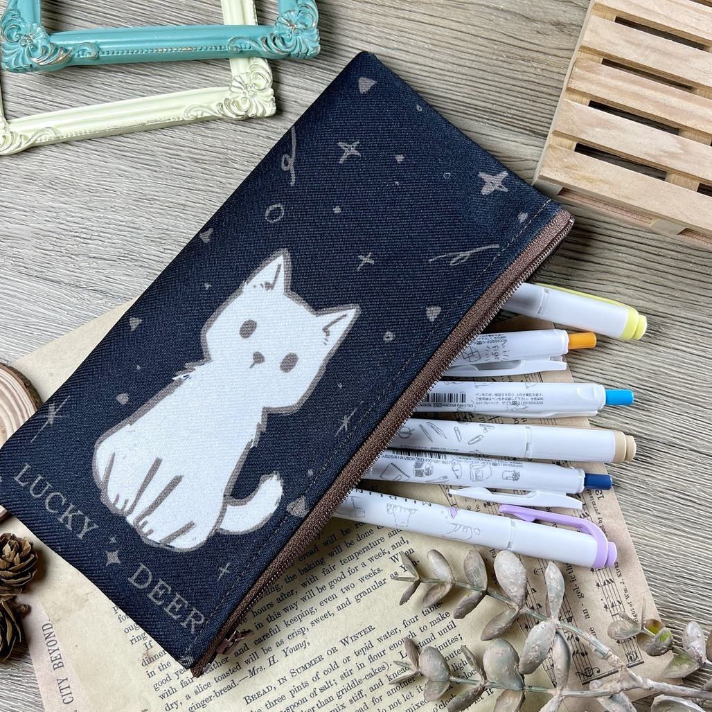 杏仁鹿Lucky Deer．厚實布質筆袋 鉛筆盒
