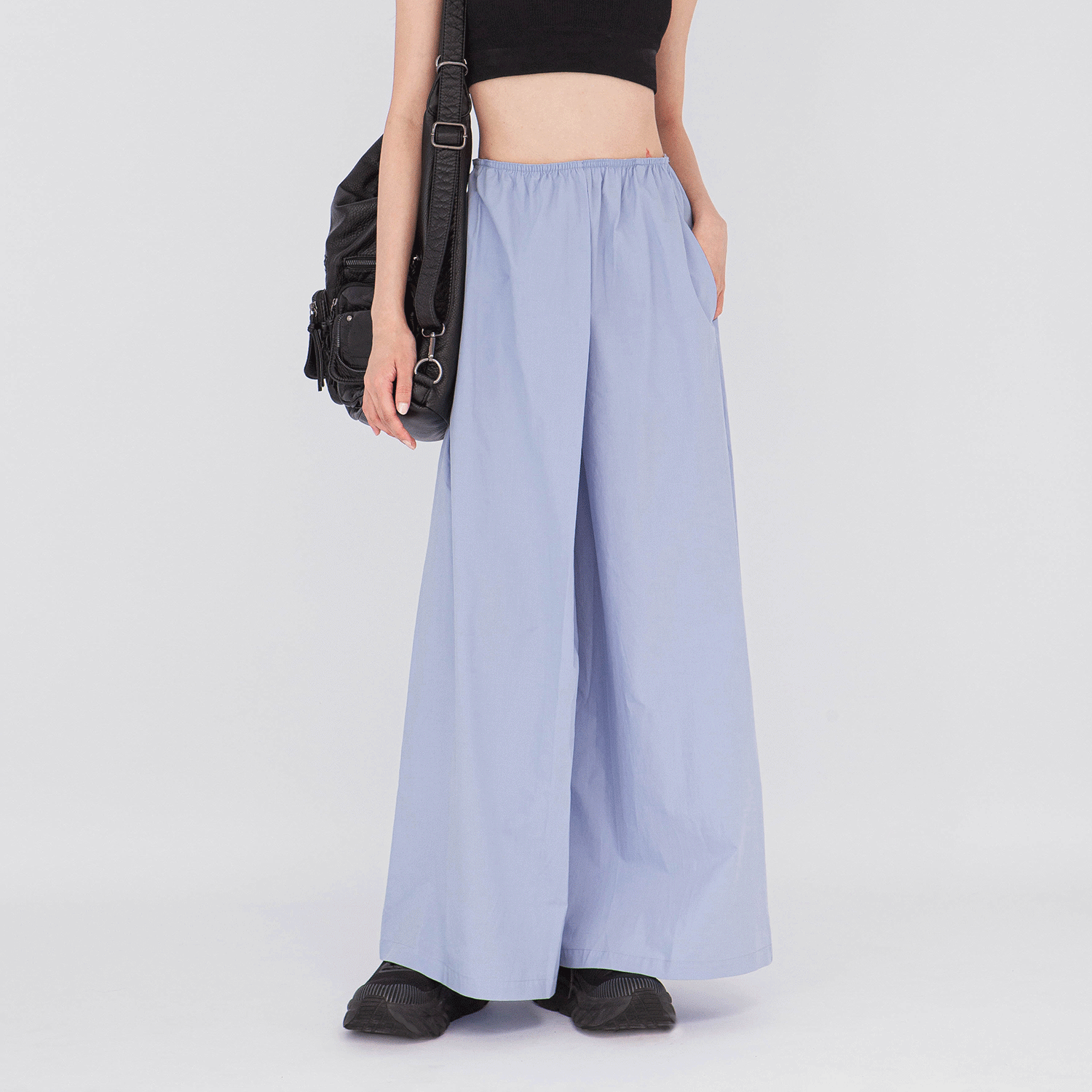 舒適棉寬管長褲